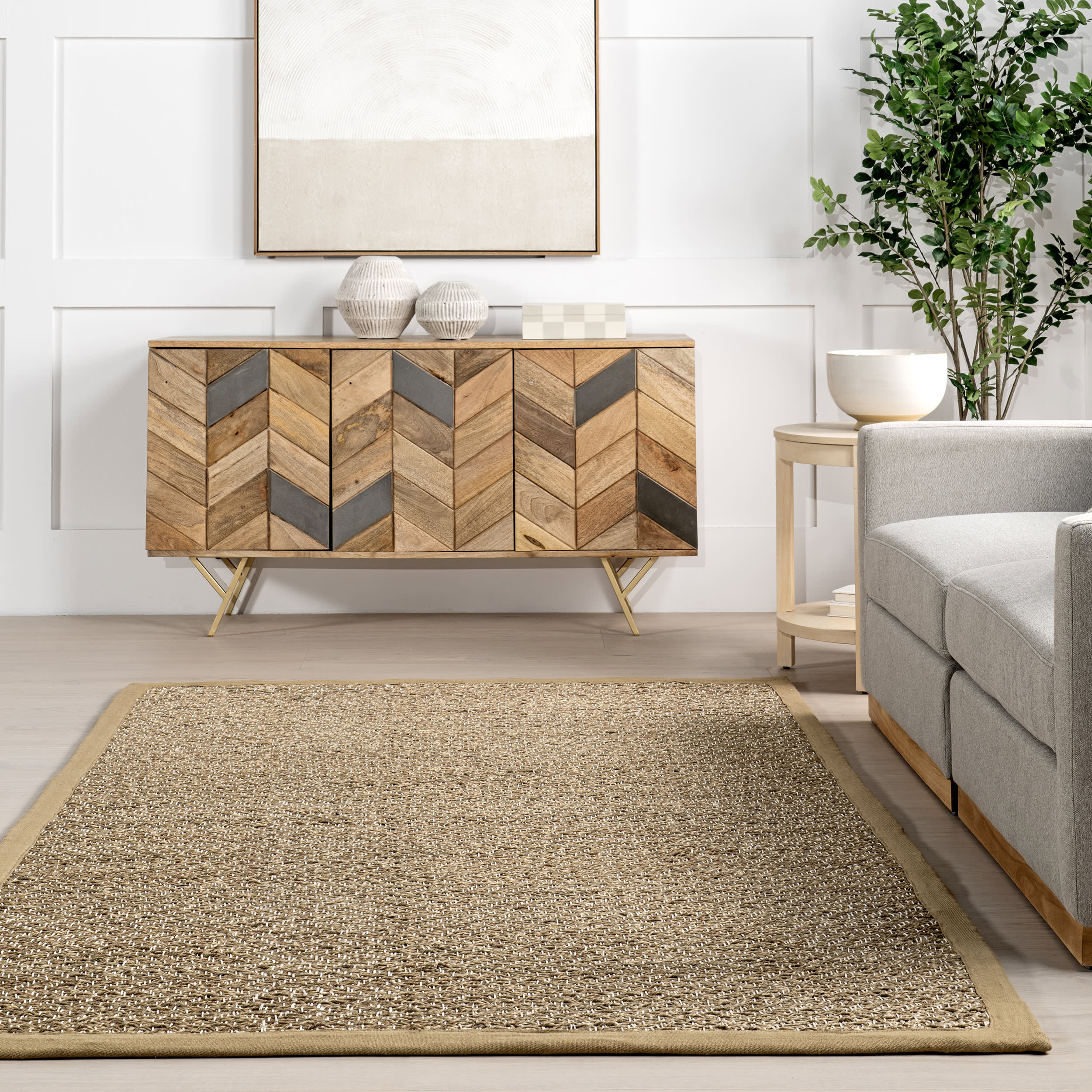 Kyoko Herringbone Seagrass Rug | Beige - Image 4