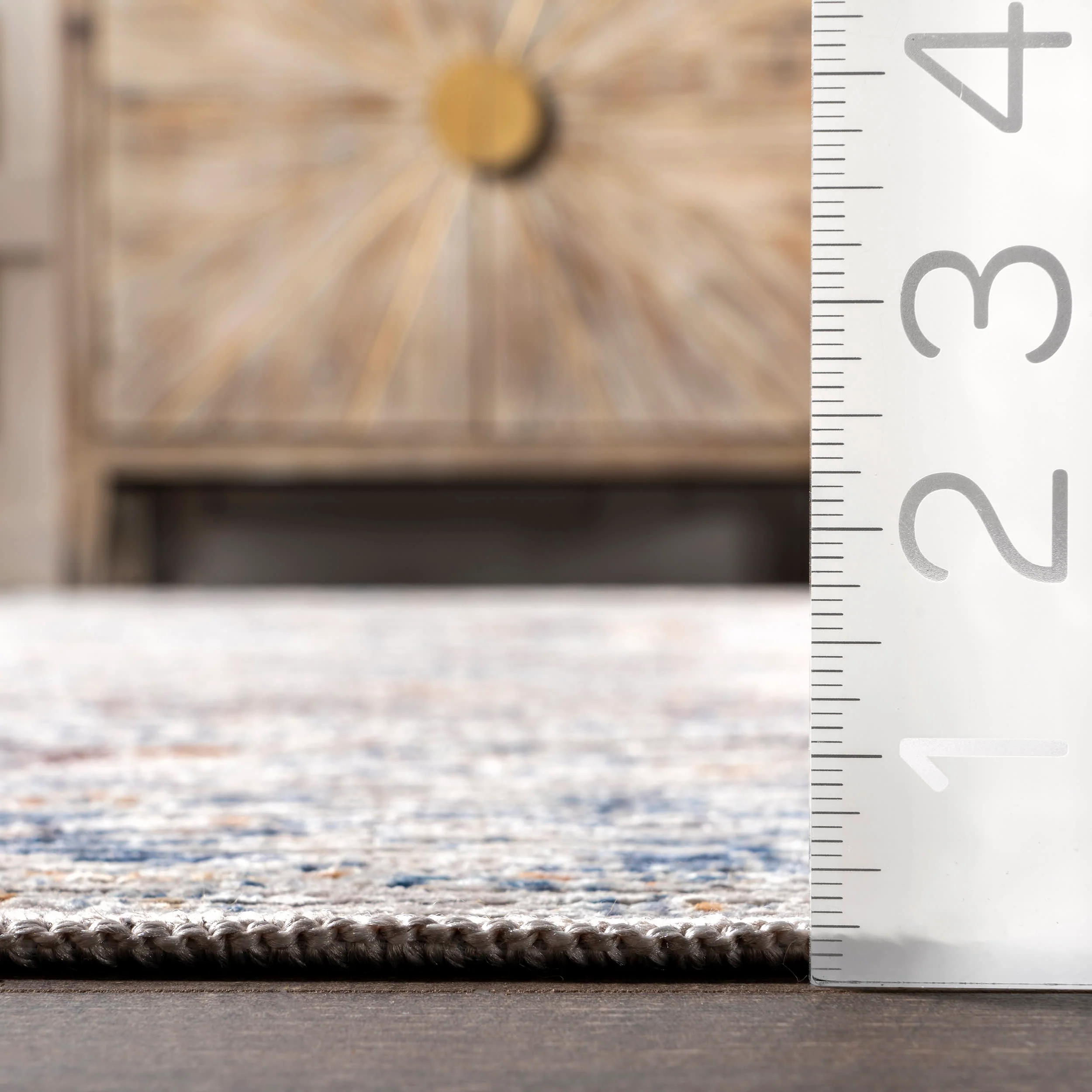 Kyria Medallion Washable Rug | Light Grey - Image 4