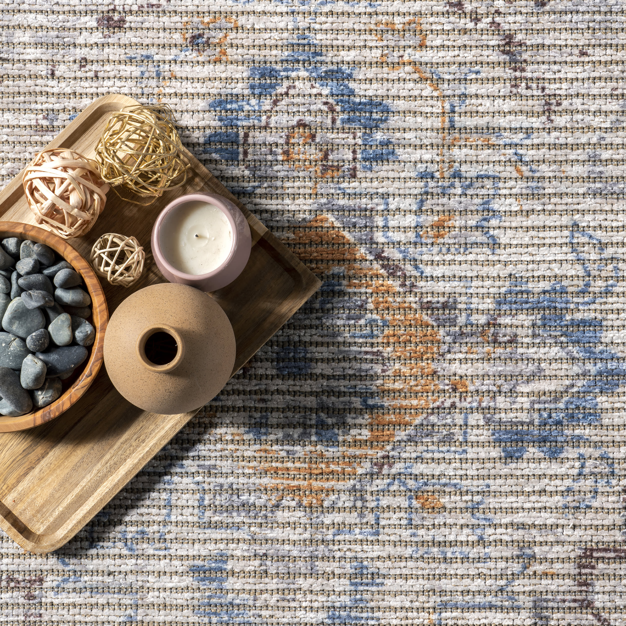 Kyria Medallion Washable Rug | Light Grey - Image 6