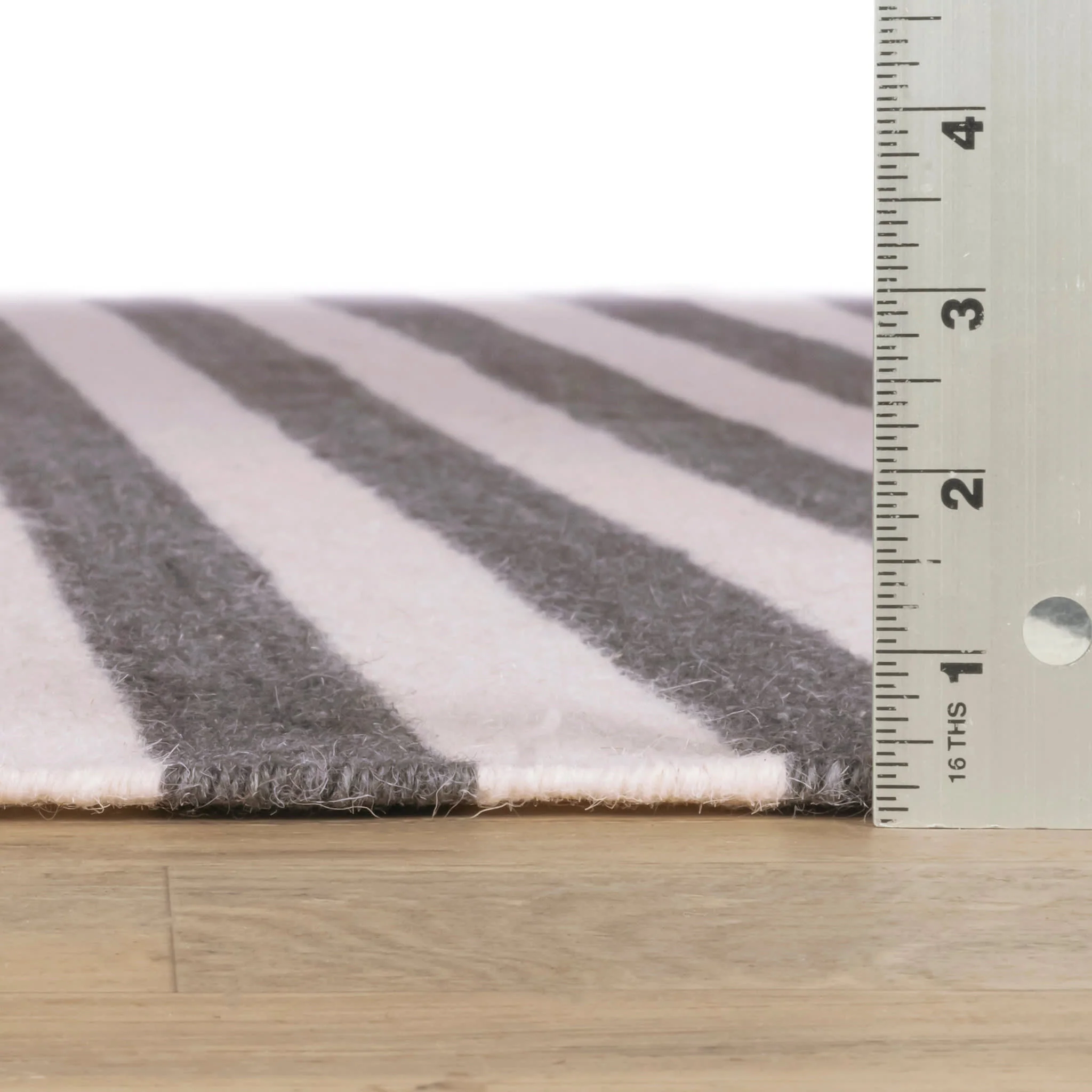 Ladder Stripe Handwoven Wool Rug | Black/Ivory - Image 4