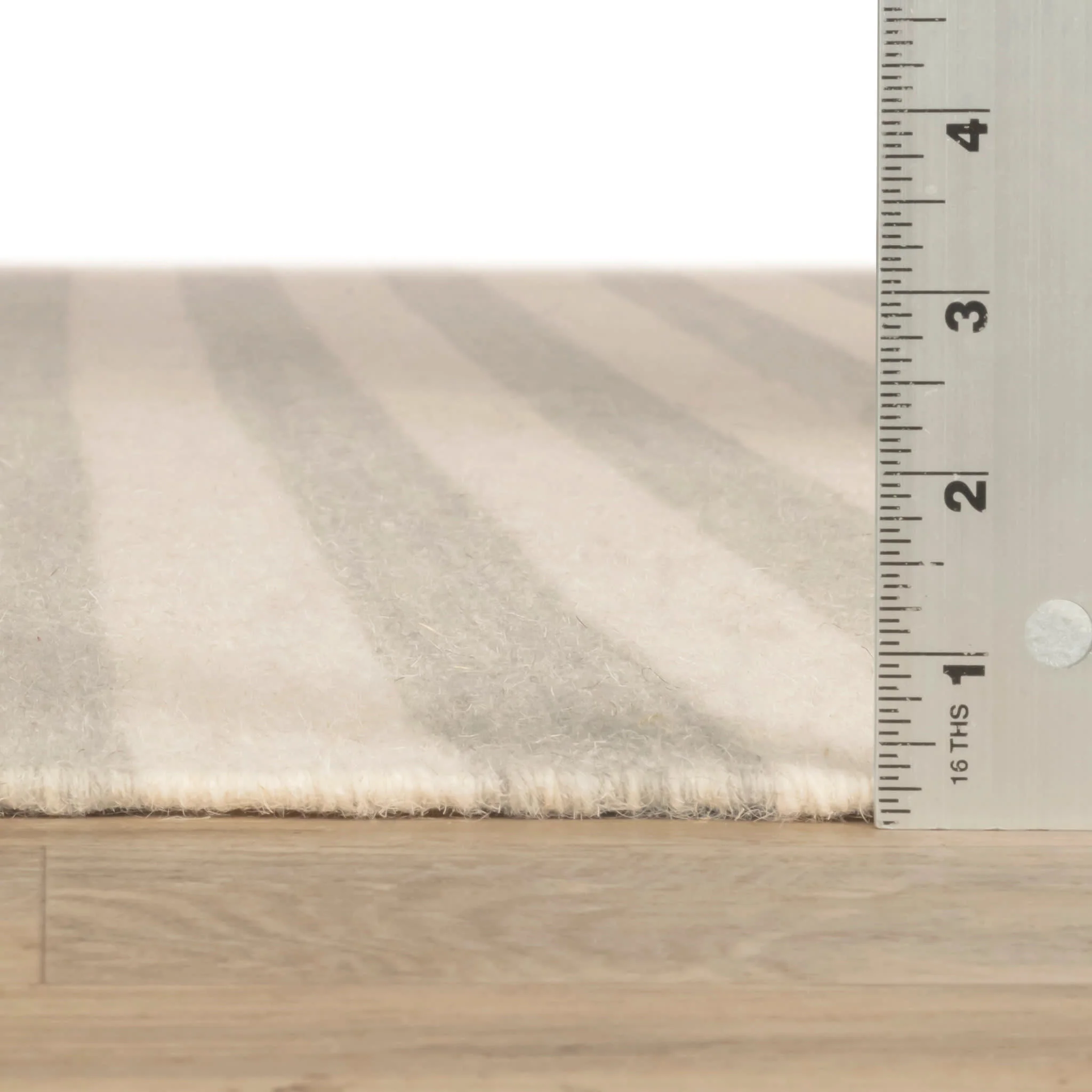 Ladder Stripe Handwoven Wool Rug | Grey/Ivory - Image 4