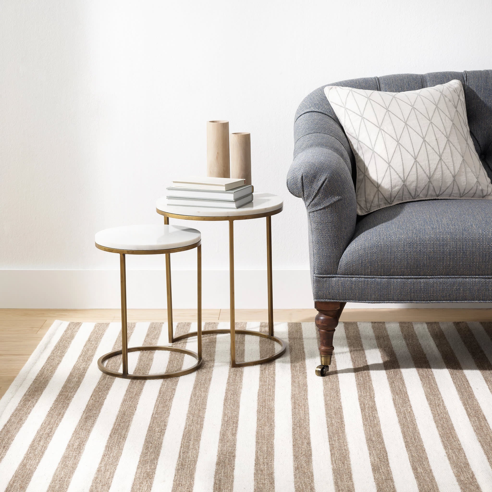 Ladder Stripe Handwoven Wool Rug | Natural/Ivory - Image 2
