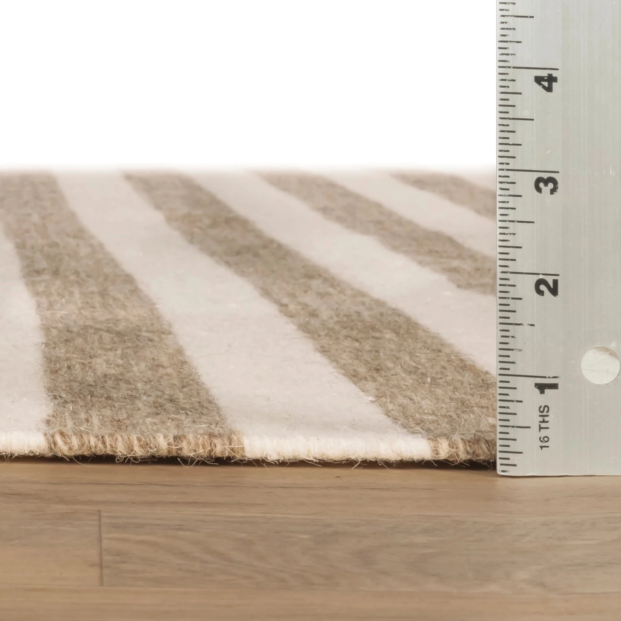 Ladder Stripe Handwoven Wool Rug | Natural/Ivory - Image 4