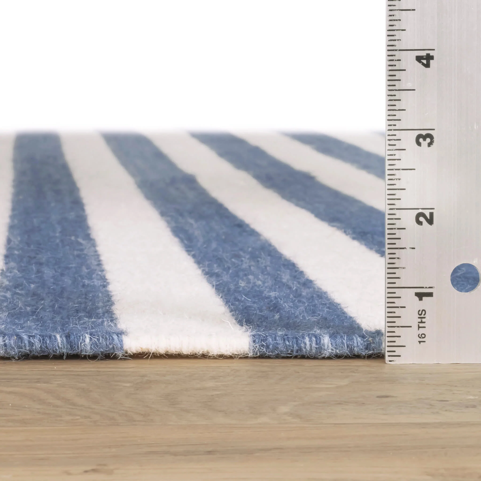 Ladder Stripe Handwoven Wool Rug | Navy/Ivory - Image 4