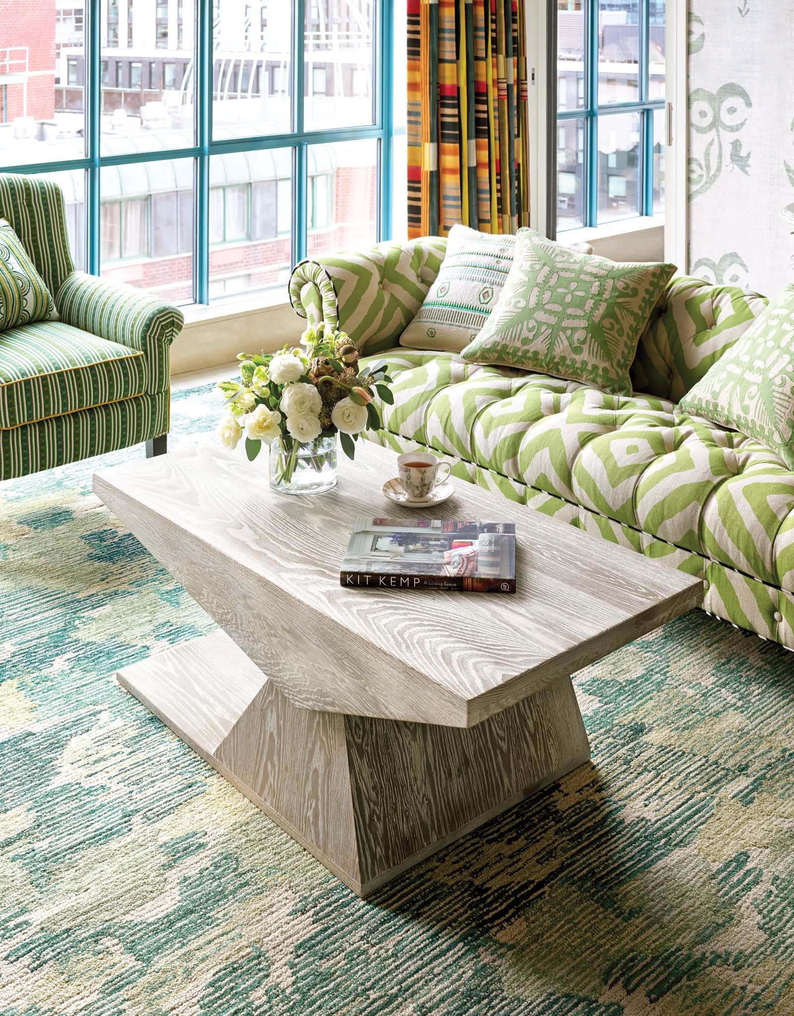 Ladycross Hand Hooked Wool Rug | Green - Image 2