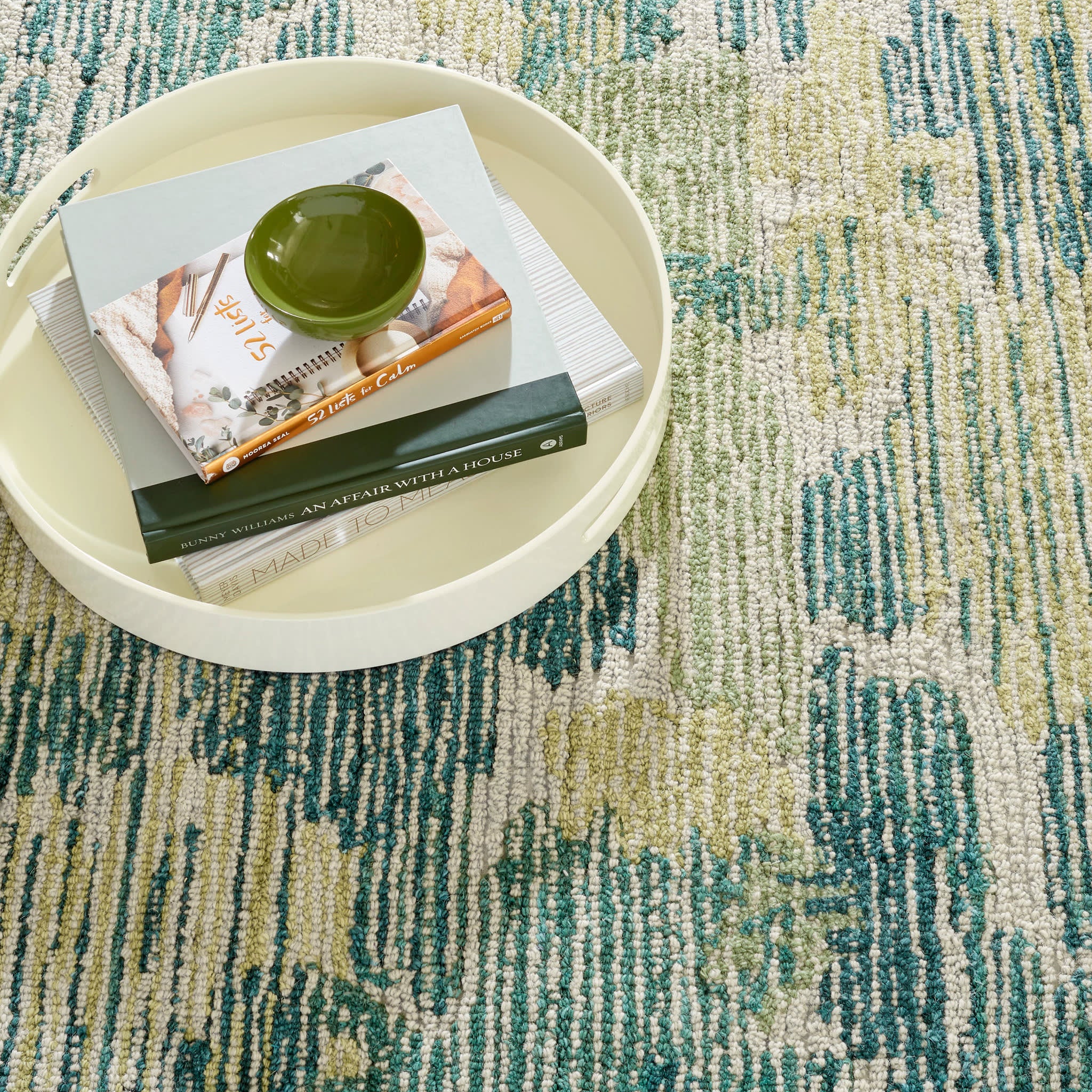 Ladycross Hand Hooked Wool Rug | Green - Image 3