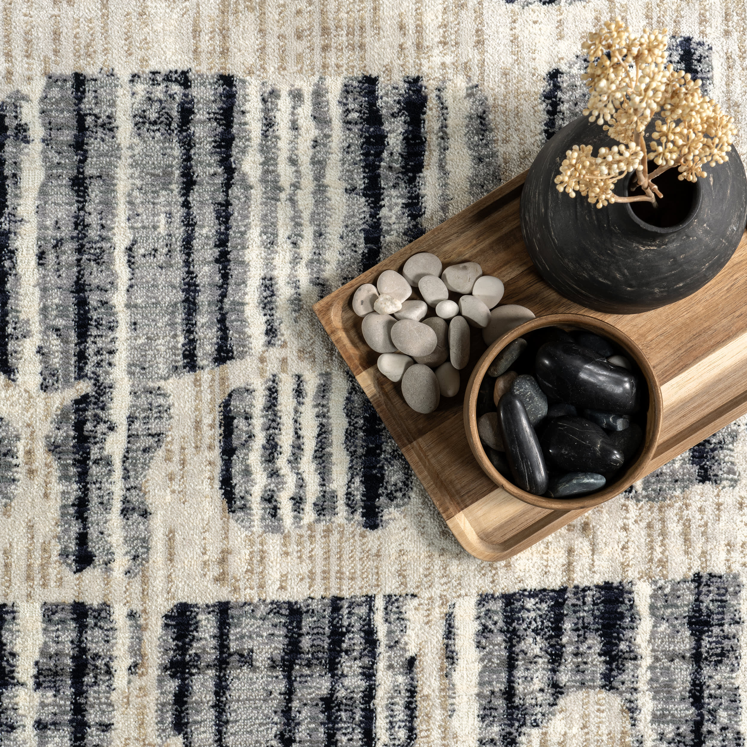 Lafayette Abstract Striped Rug | Navy - Image 6