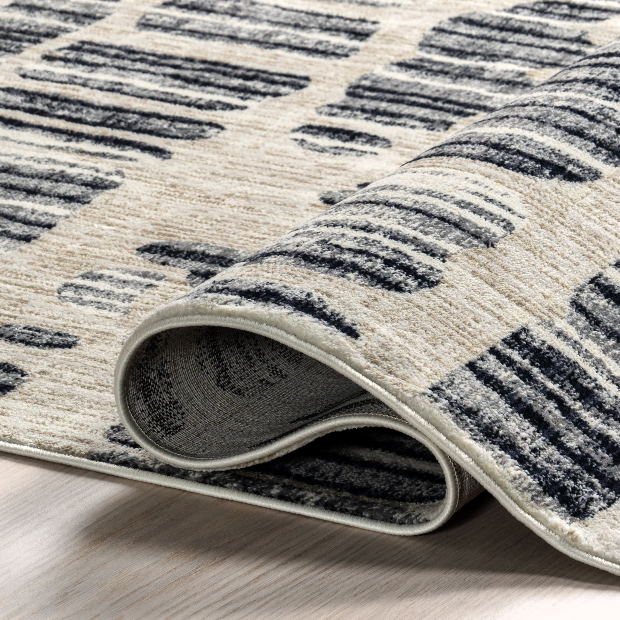 Lafayette Abstract Striped Rug | Navy - Image 7