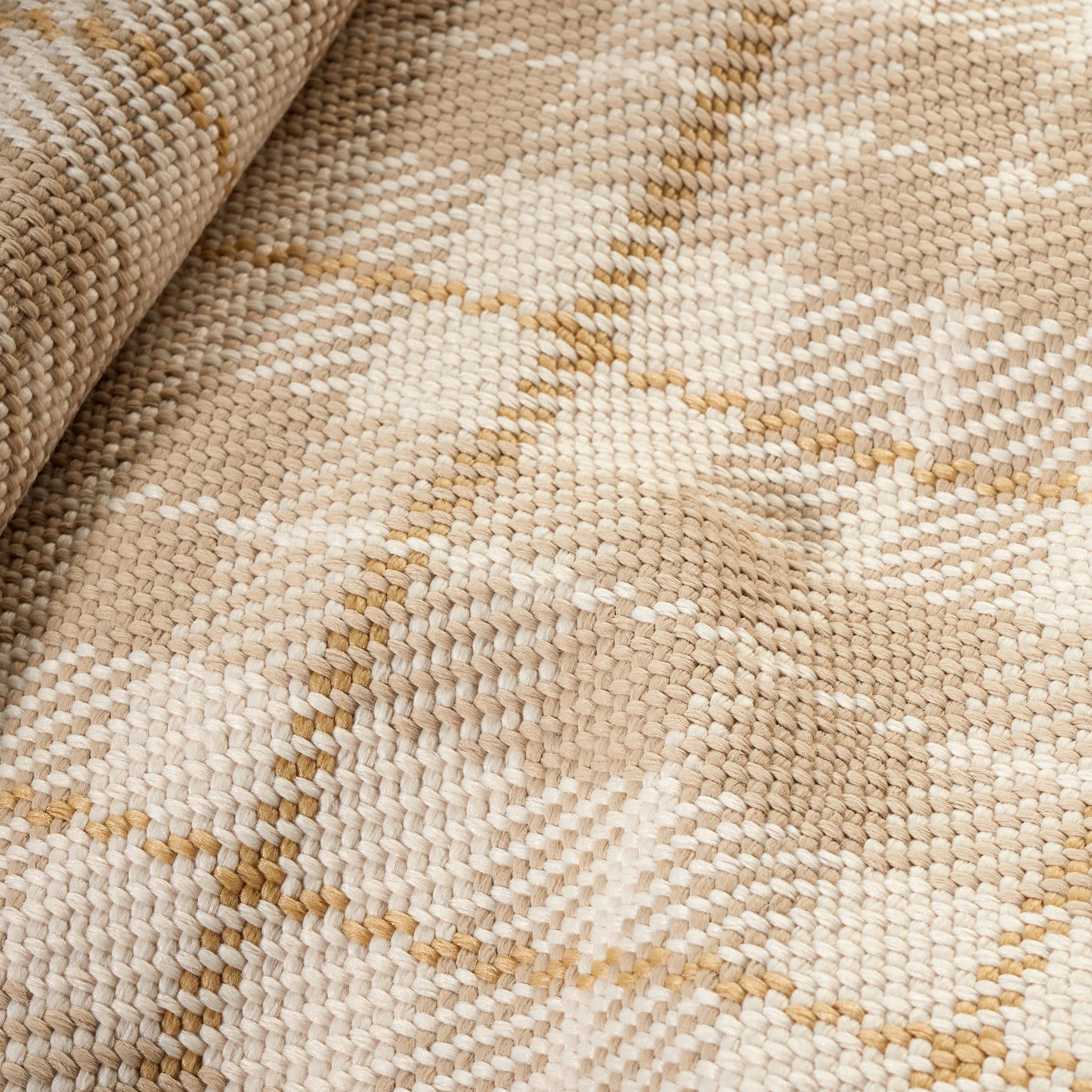 Lakeville Plaid Handwoven Indoor/Outdoor Rug | Khaki - Image 4