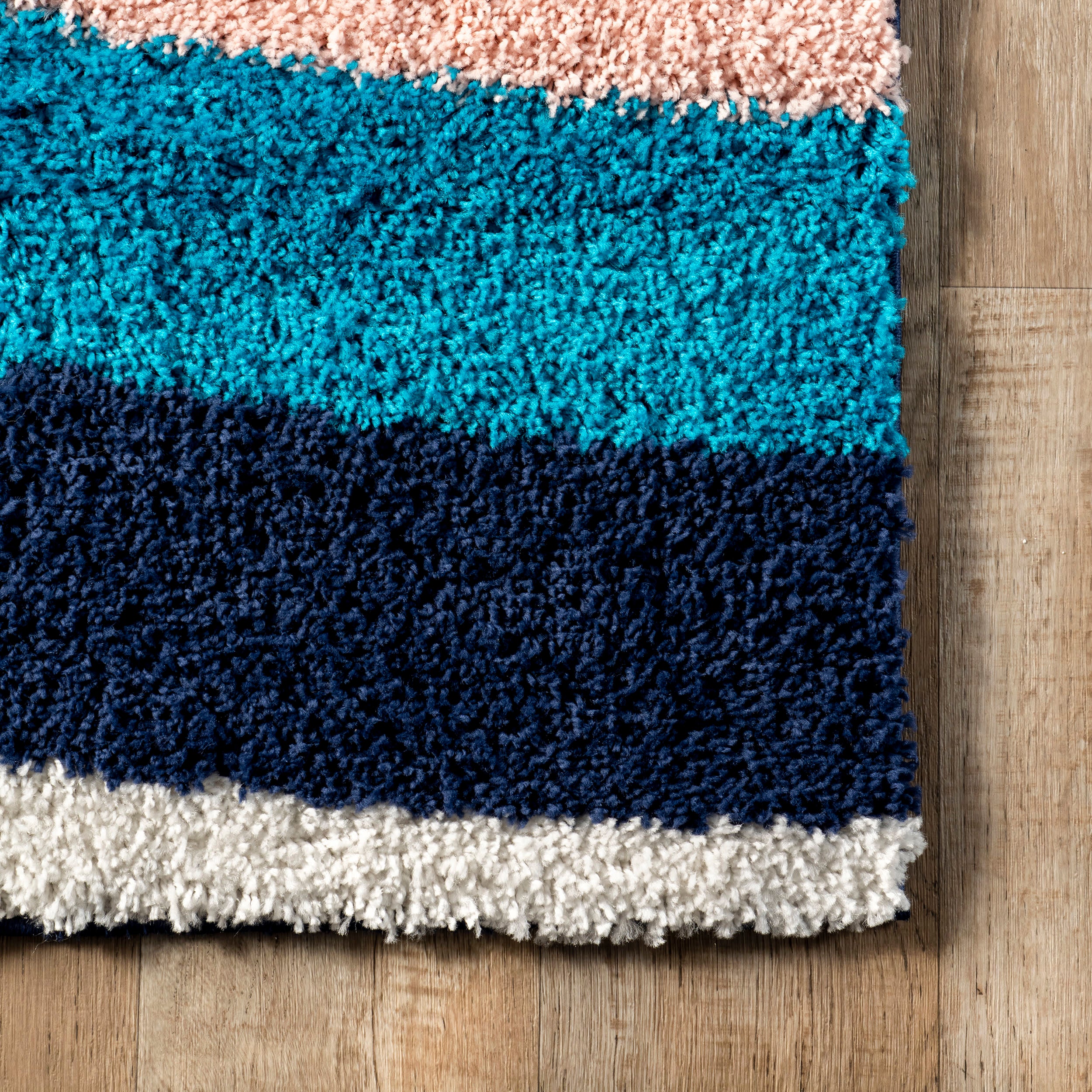 Lala Shag Rainbow Rug | Blue - Image 3
