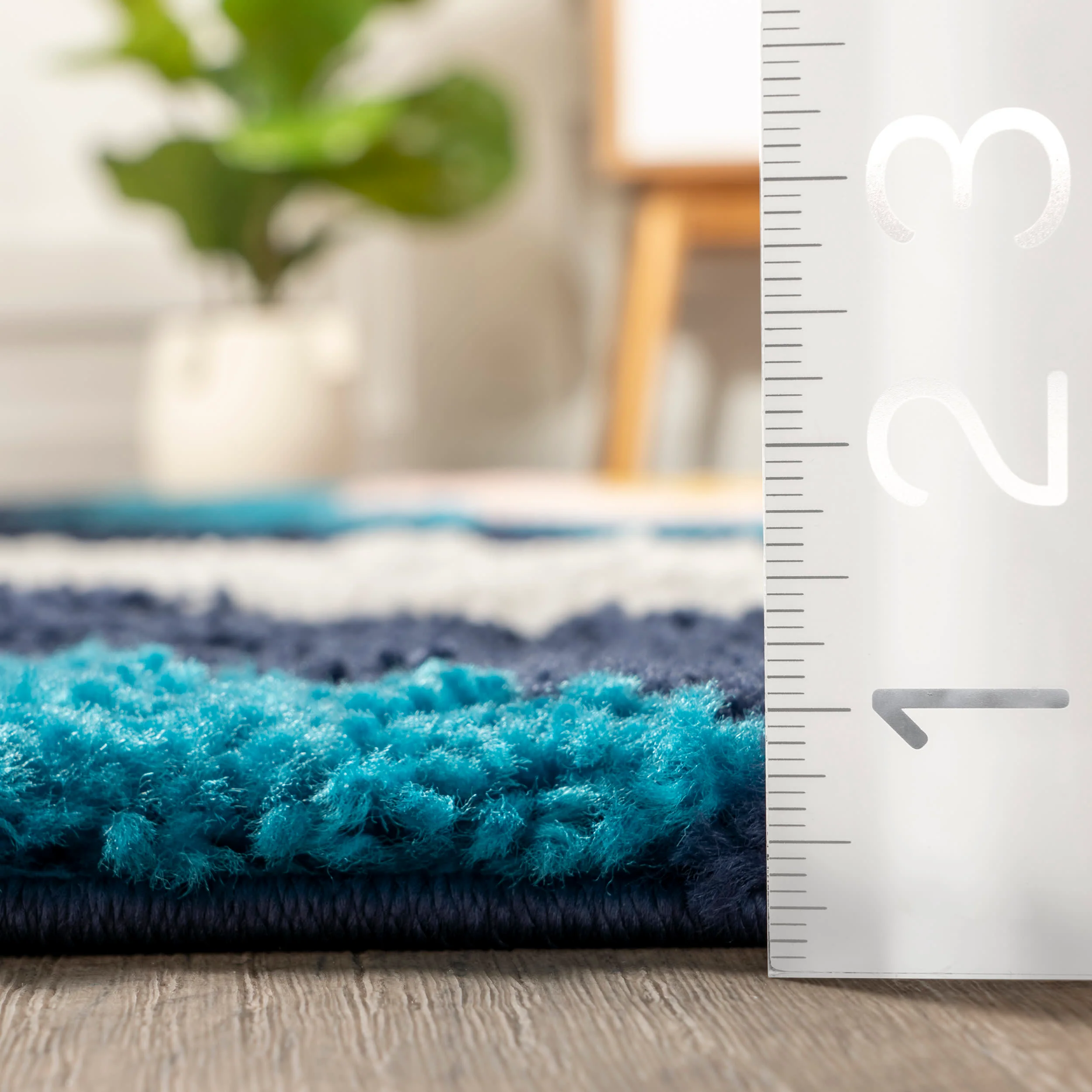 Lala Shag Rainbow Rug | Blue - Image 5