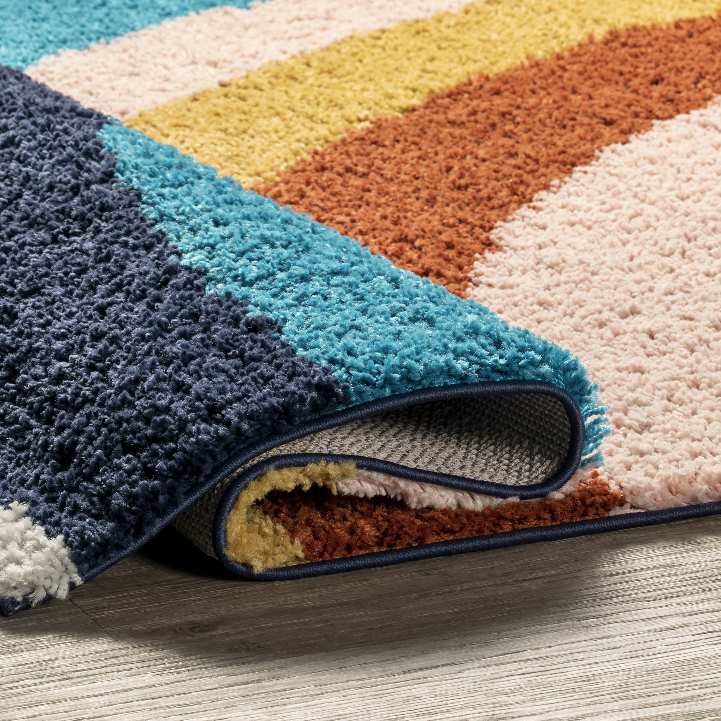 Lala Shag Rainbow Rug | Blue - Image 6