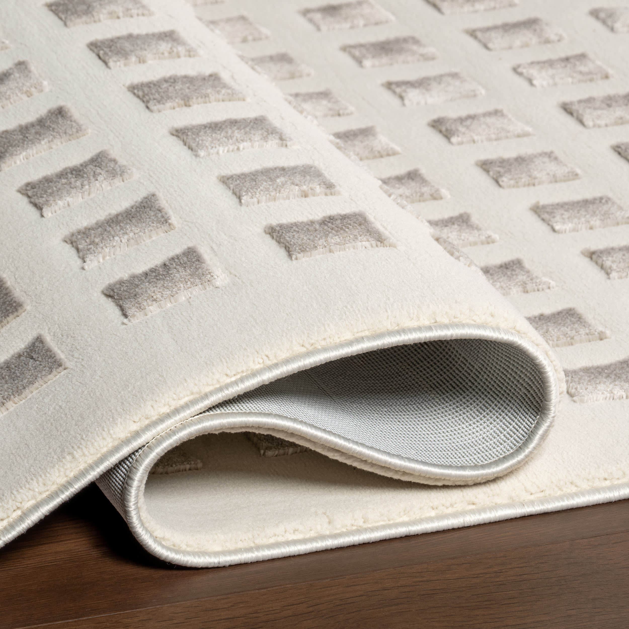 Lambertville Plush Textured Washable Rug | Cream/Grey - Image 10