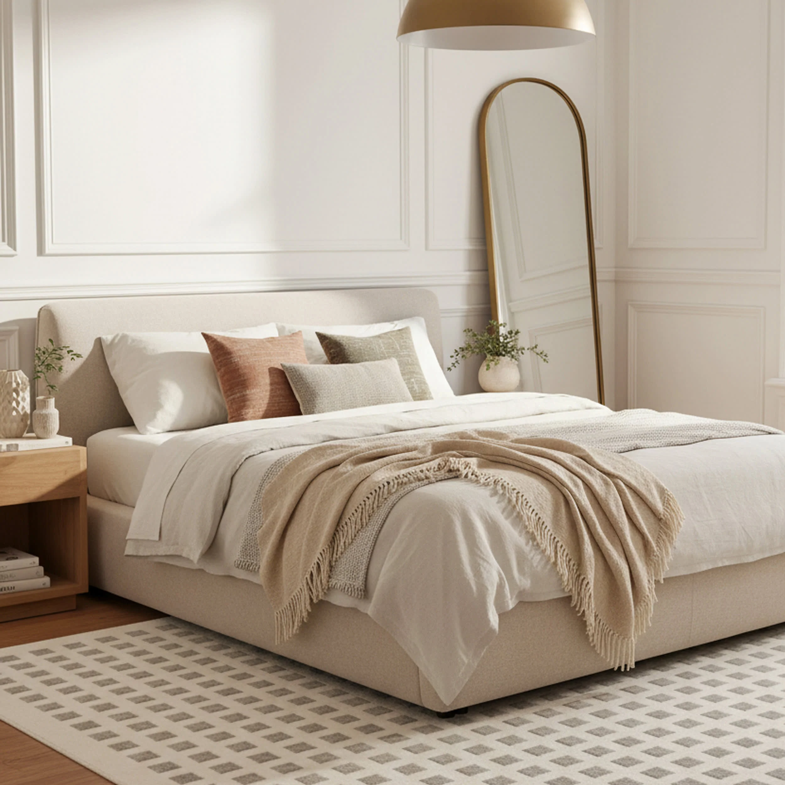 Lambertville Plush Textured Washable Rug | Cream/Grey - Image 9