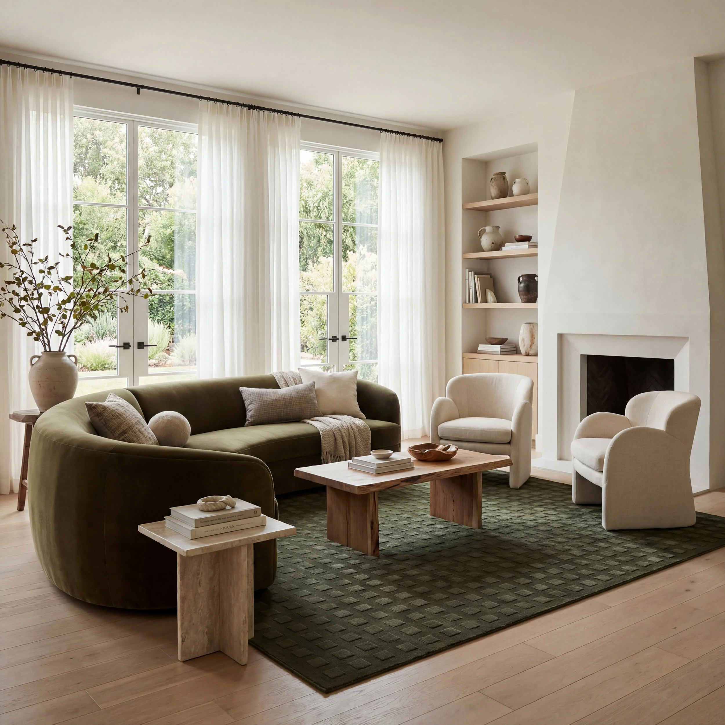 Lambertville Plush Textured Washable Rug | Green - Image 2