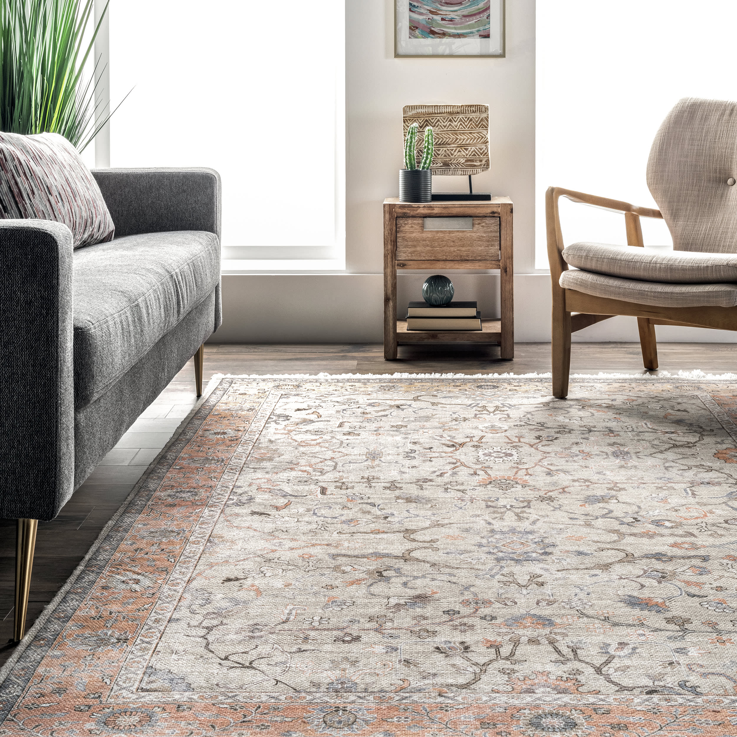 Lana Persian Garden Rug | Peach - Image 4