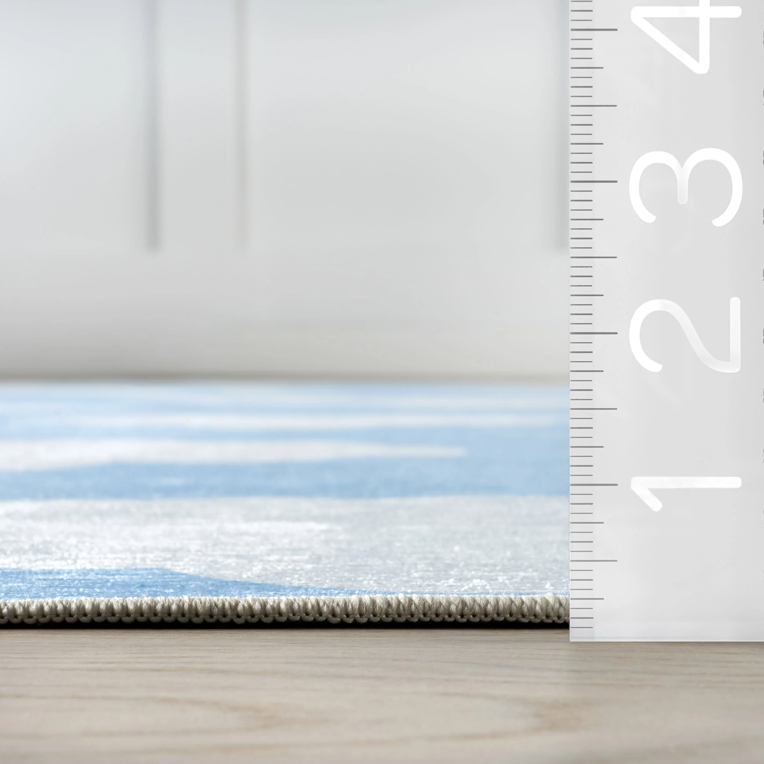Landon Clouds Kids Spill Proof Washable Rug | Light Blue - Image 6
