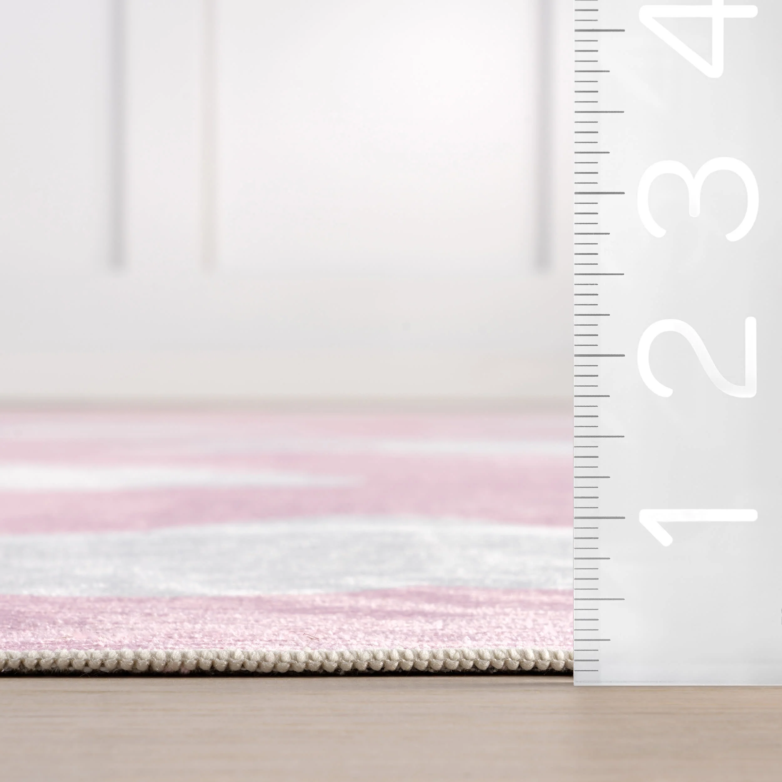 Landon Clouds Kids Spill Proof Washable Rug | Pink - Image 6