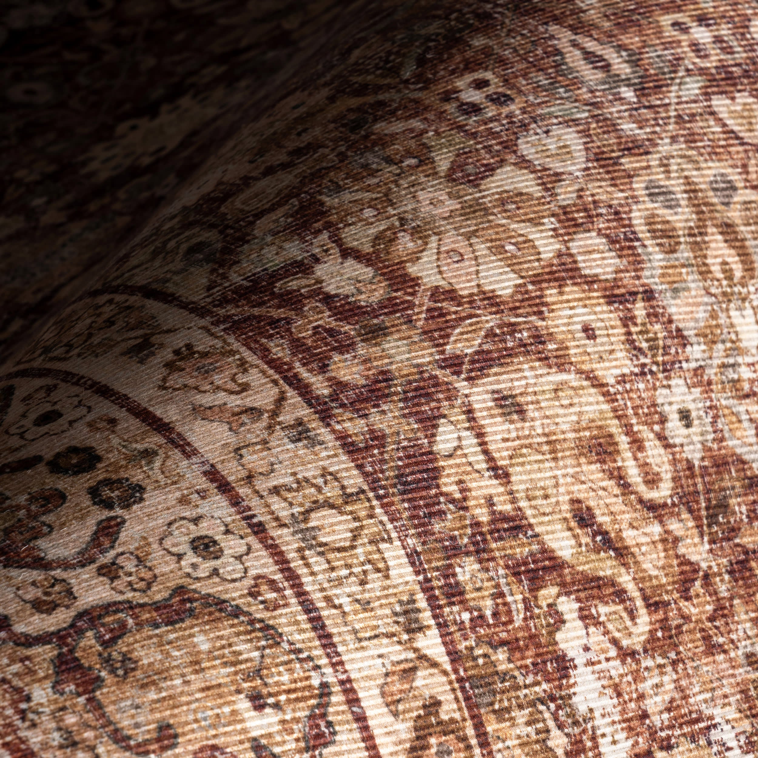 Larissa Abstract Washable Rug | Brick - Image 3