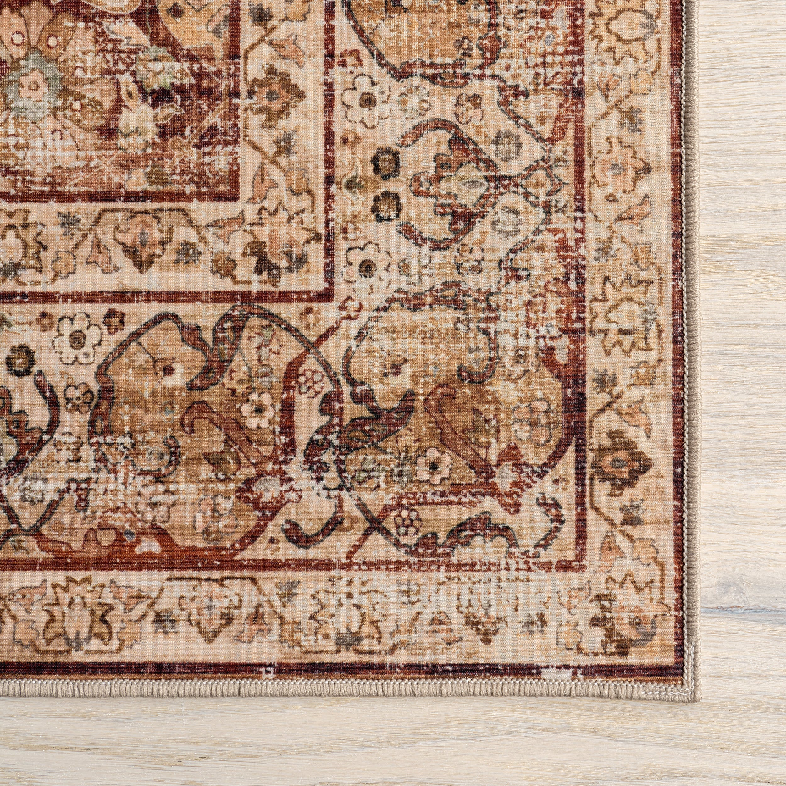 Larissa Abstract Washable Rug | Brick - Image 4