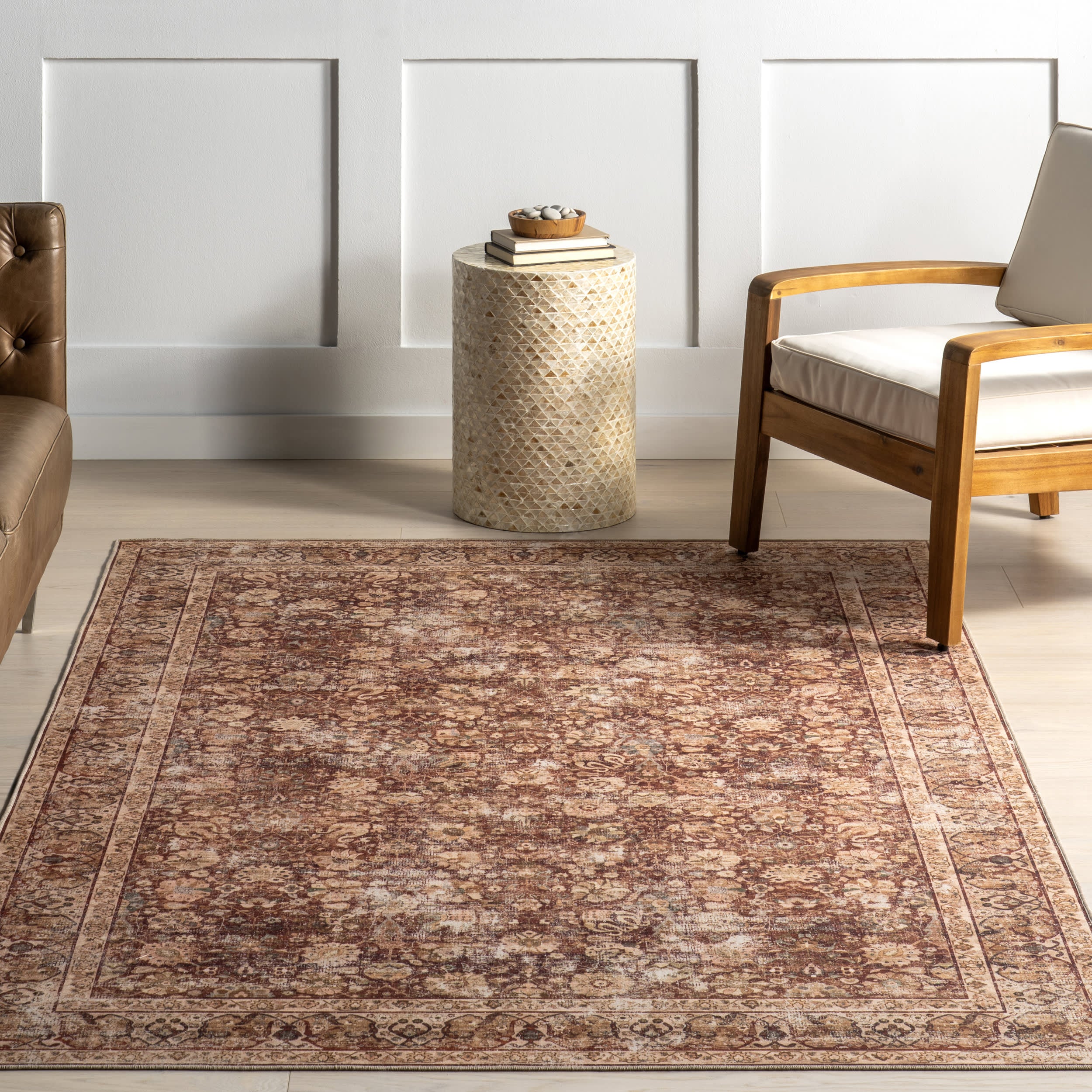 Larissa Abstract Washable Rug | Brick - Image 5