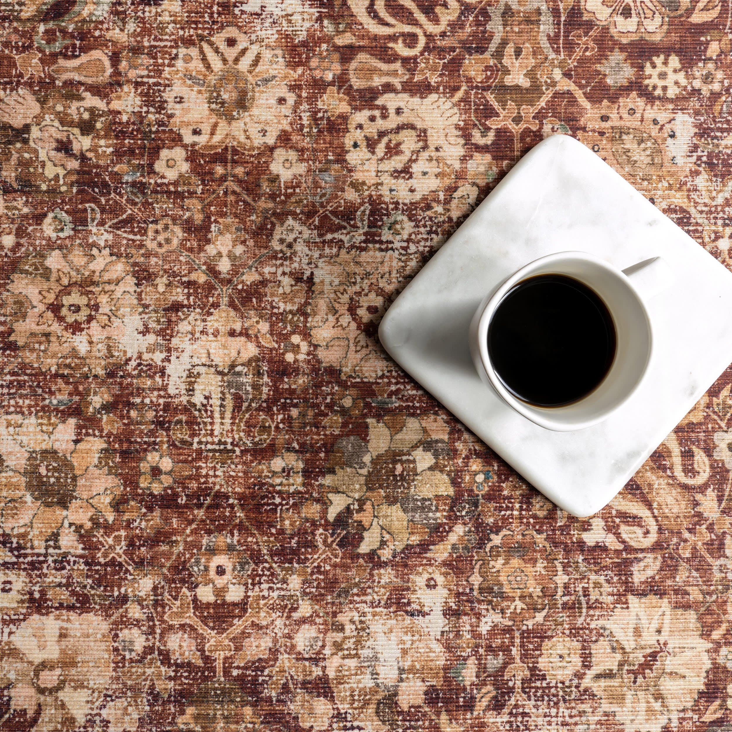 Larissa Abstract Washable Rug | Brick - Image 8
