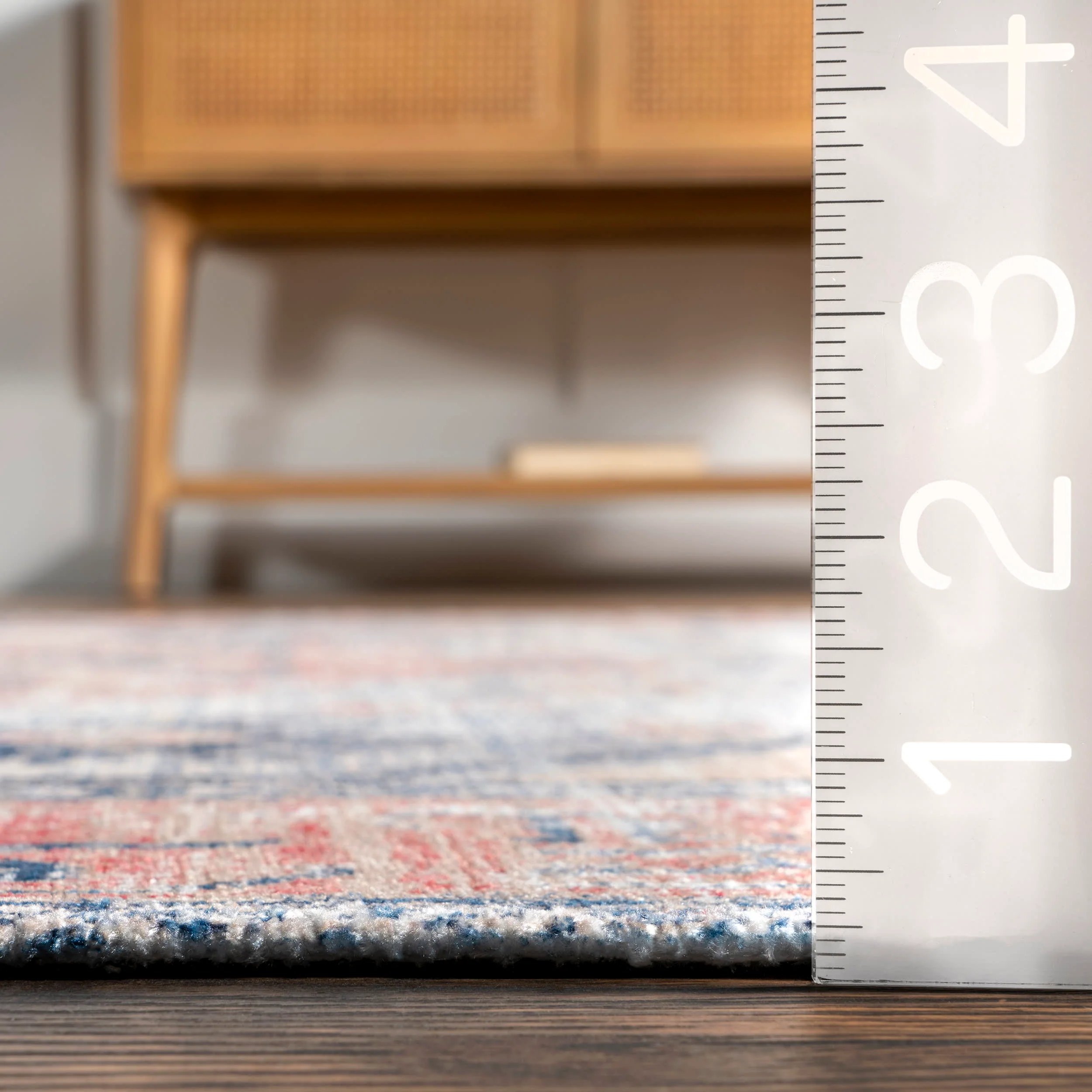 Larkspur Fringed Washable Rug | Brick - Image 4