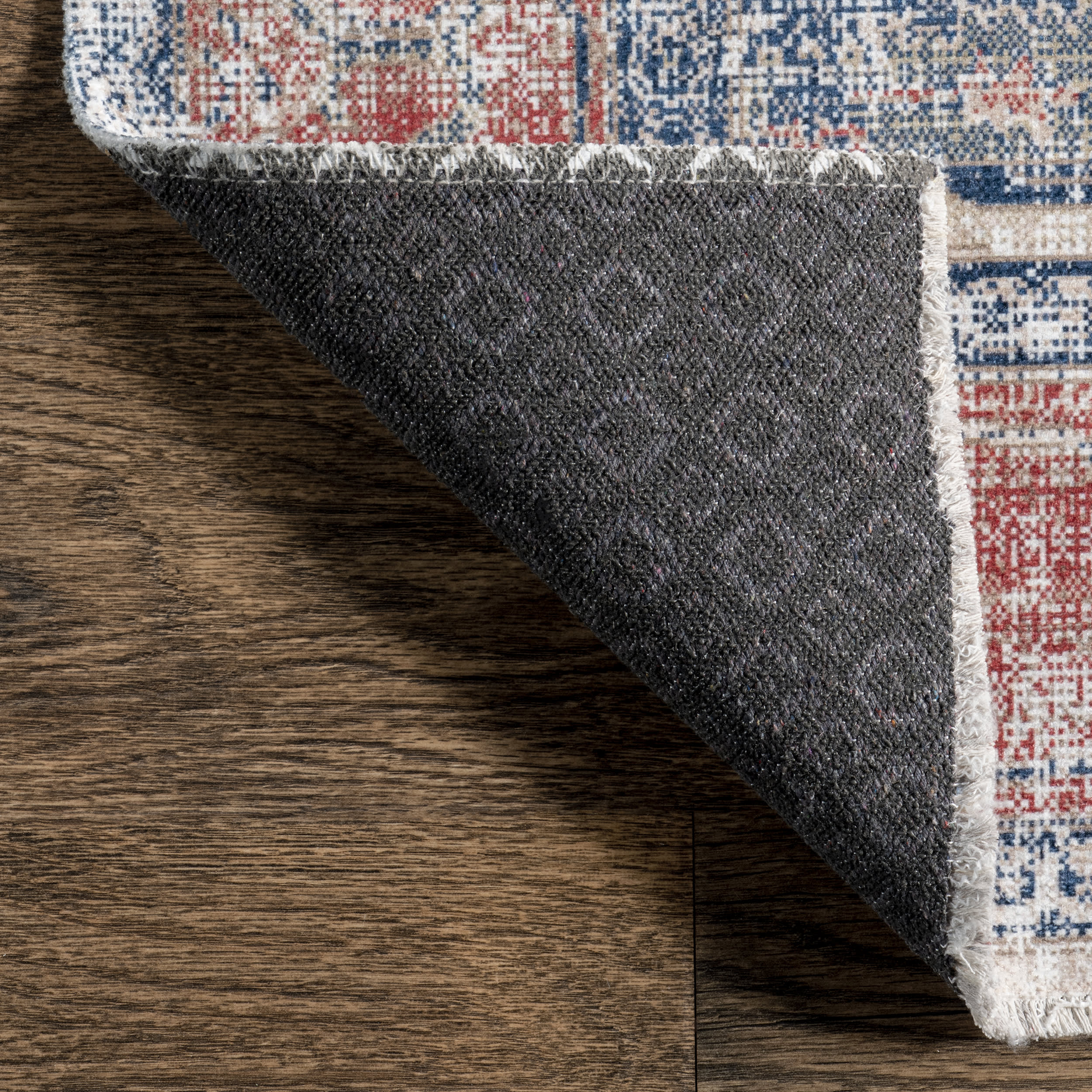 Larkspur Fringed Washable Rug | Brick - Image 5