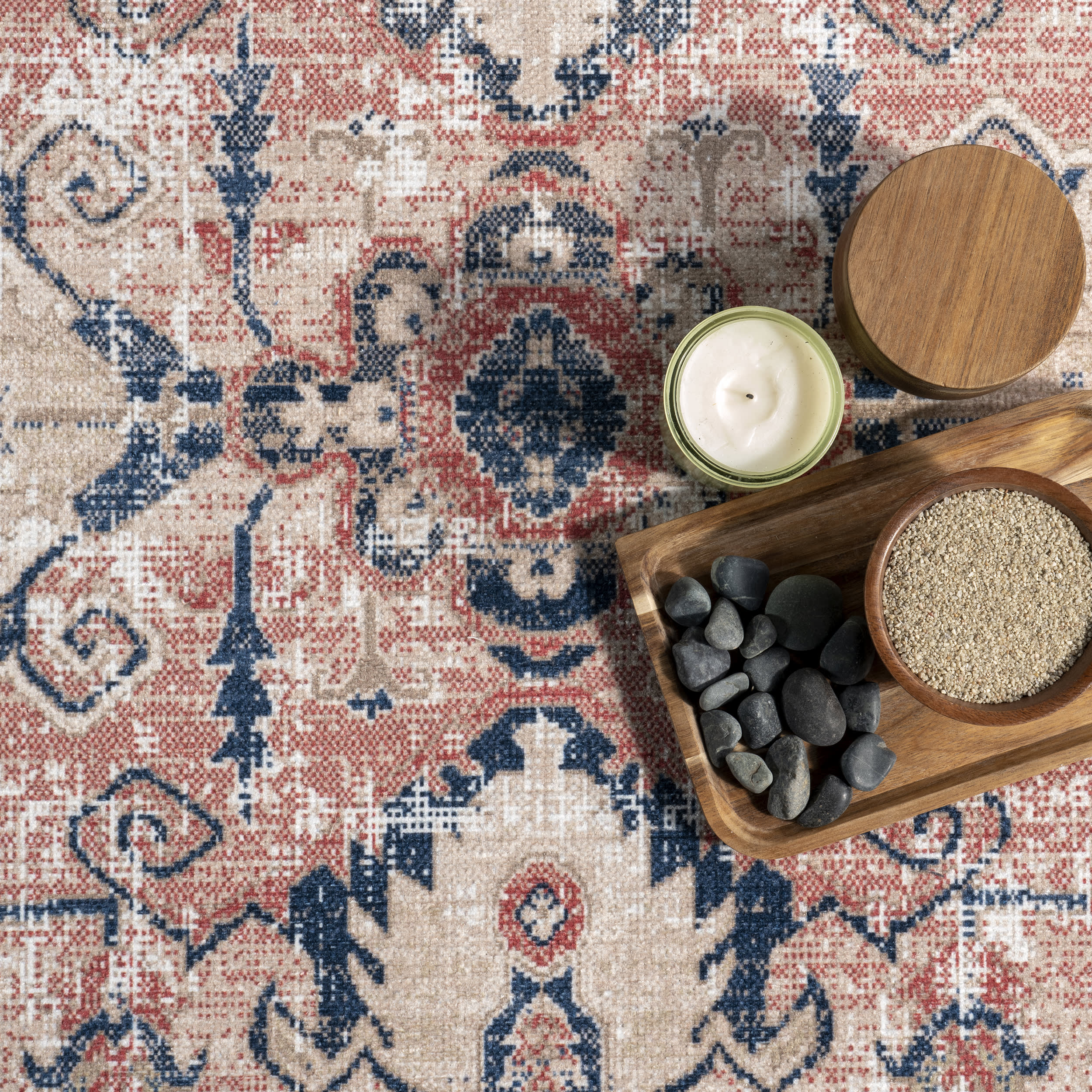 Larkspur Fringed Washable Rug | Brick - Image 6
