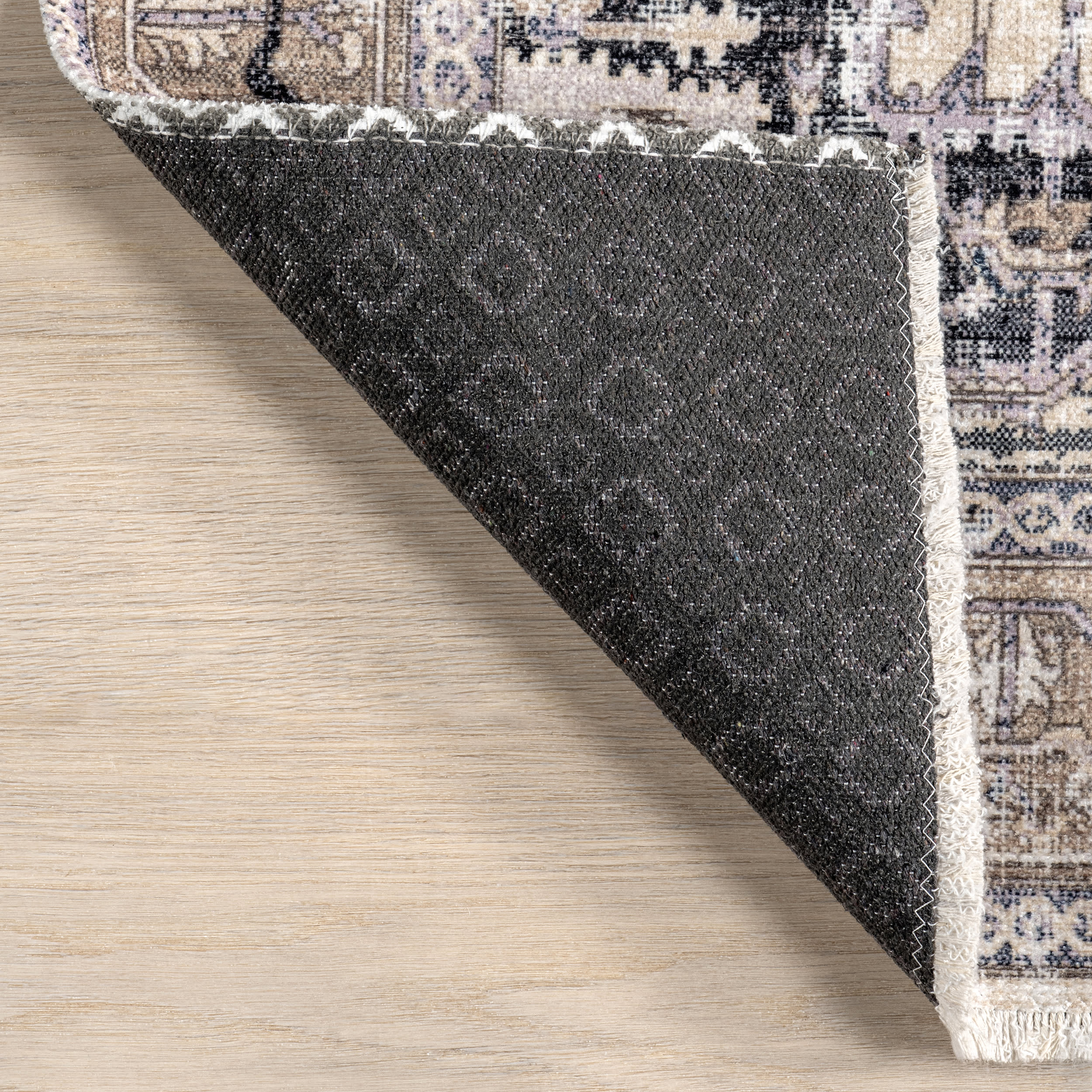 Larkspur Fringed Washable Rug | Light Brown - Image 5
