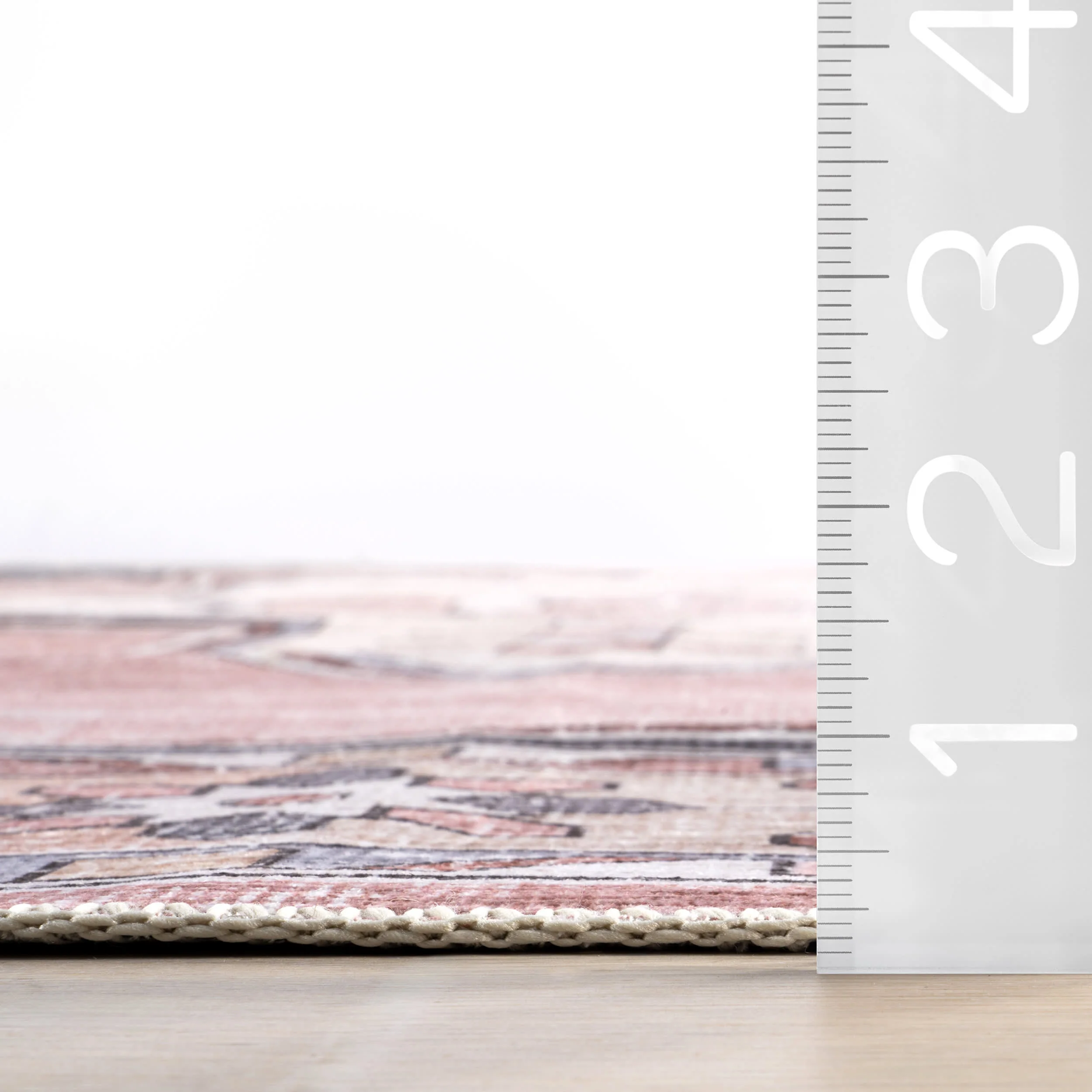 Laurel Medallion Spill Proof Washable Rug | Blush - Image 6