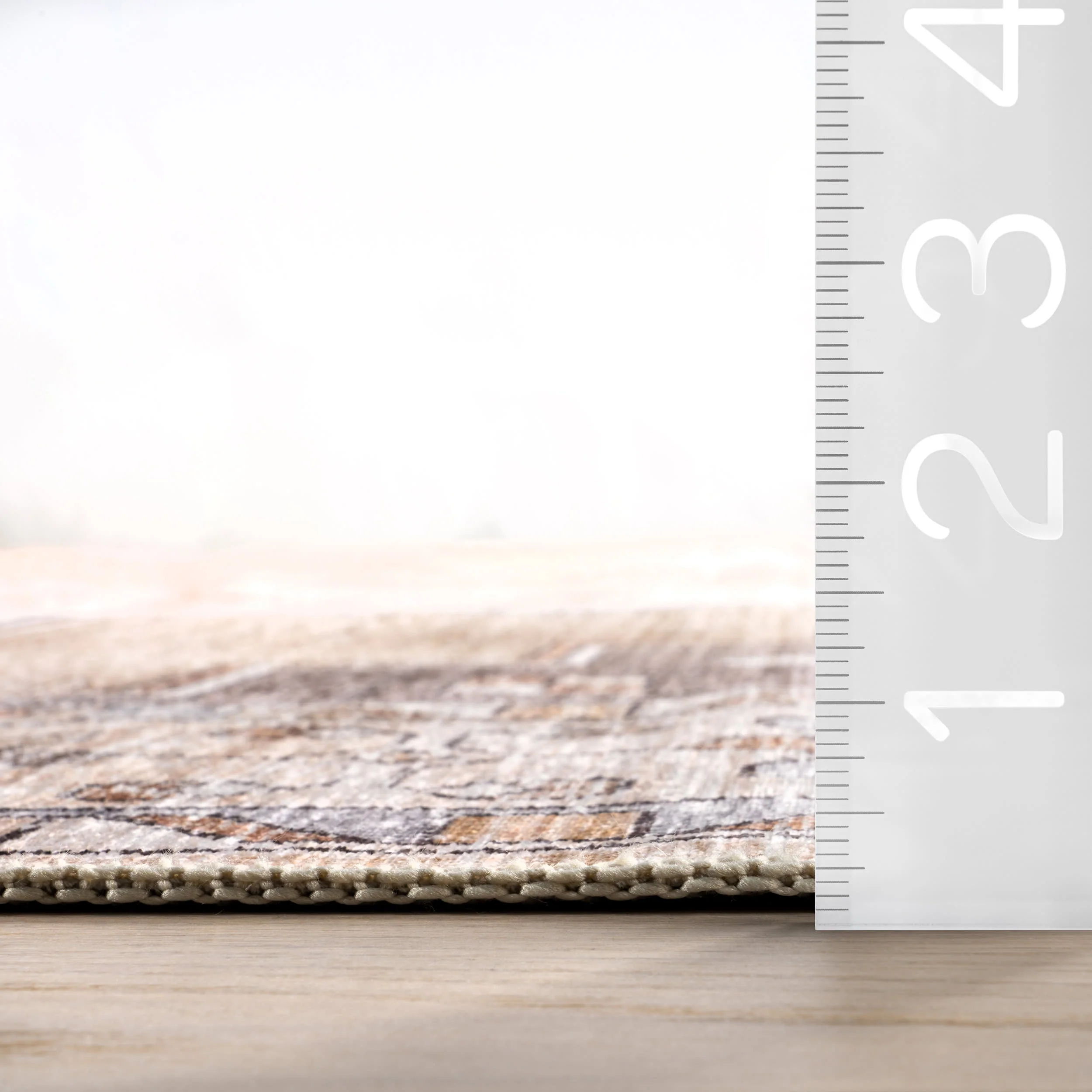 Laurel Medallion Spill Proof Washable Rug | Sand - Image 6