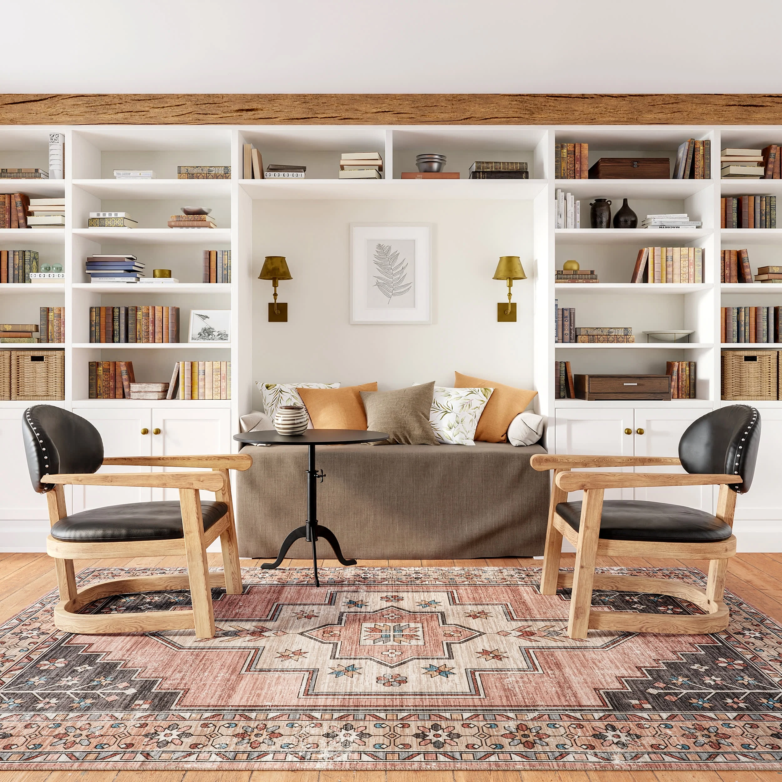 Laurel Medallion Washable Rug | Blush - Image 2