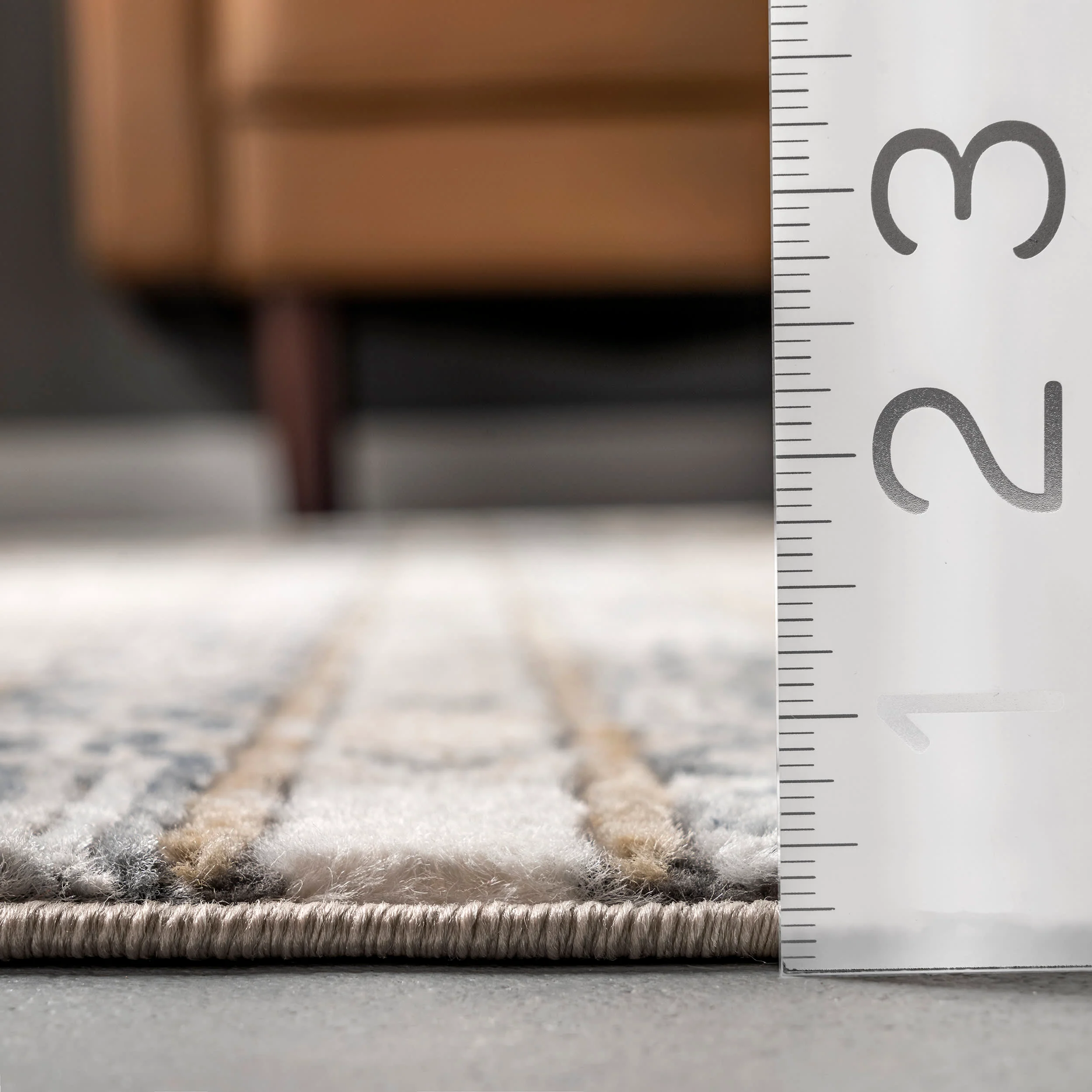 Lauren Diamond Striped Rug | Beige - Image 5