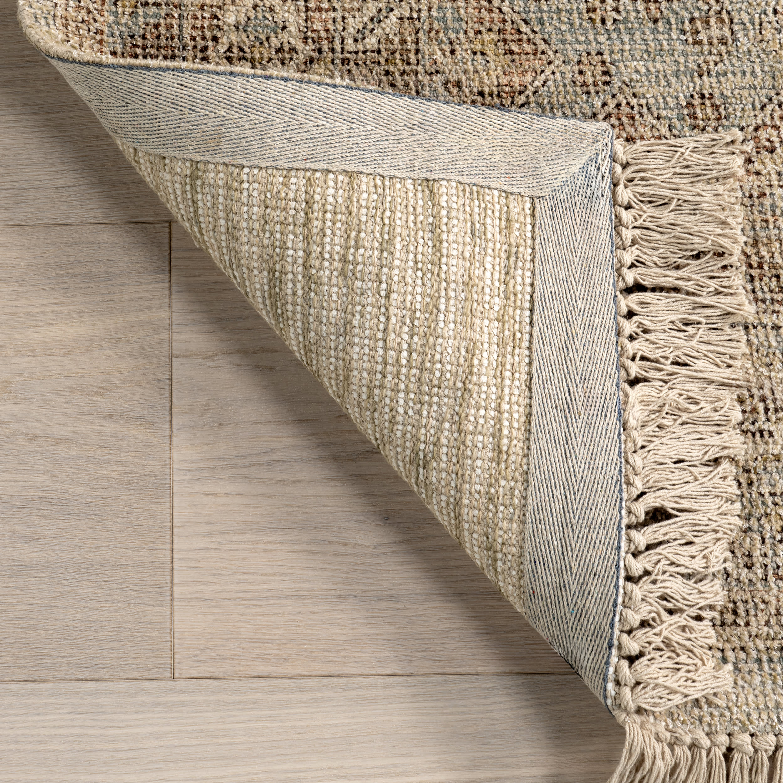 Laurie Casual Tasseled Rug | Khaki - Image 6