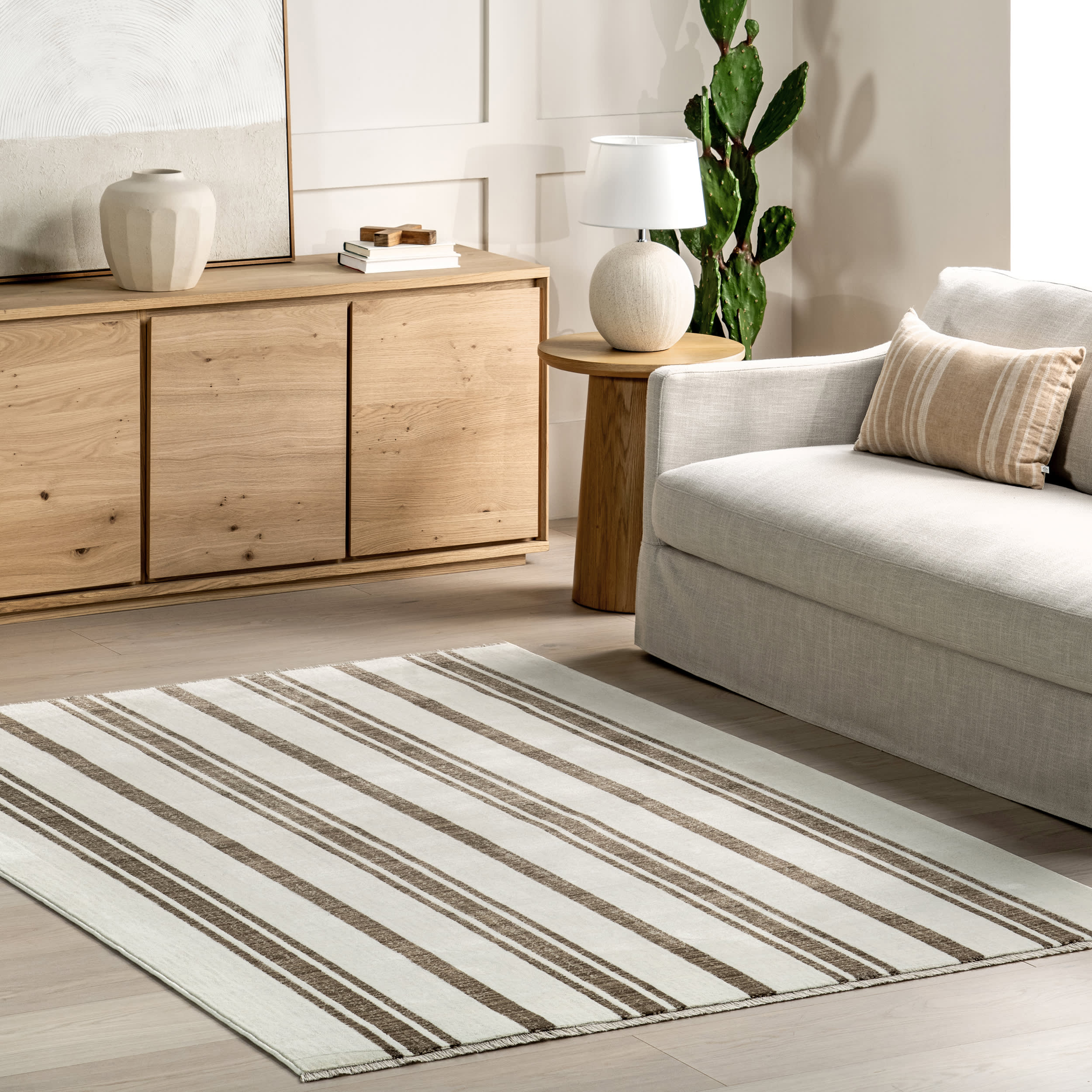 Laverne Striped Rug | Brown - Image 2