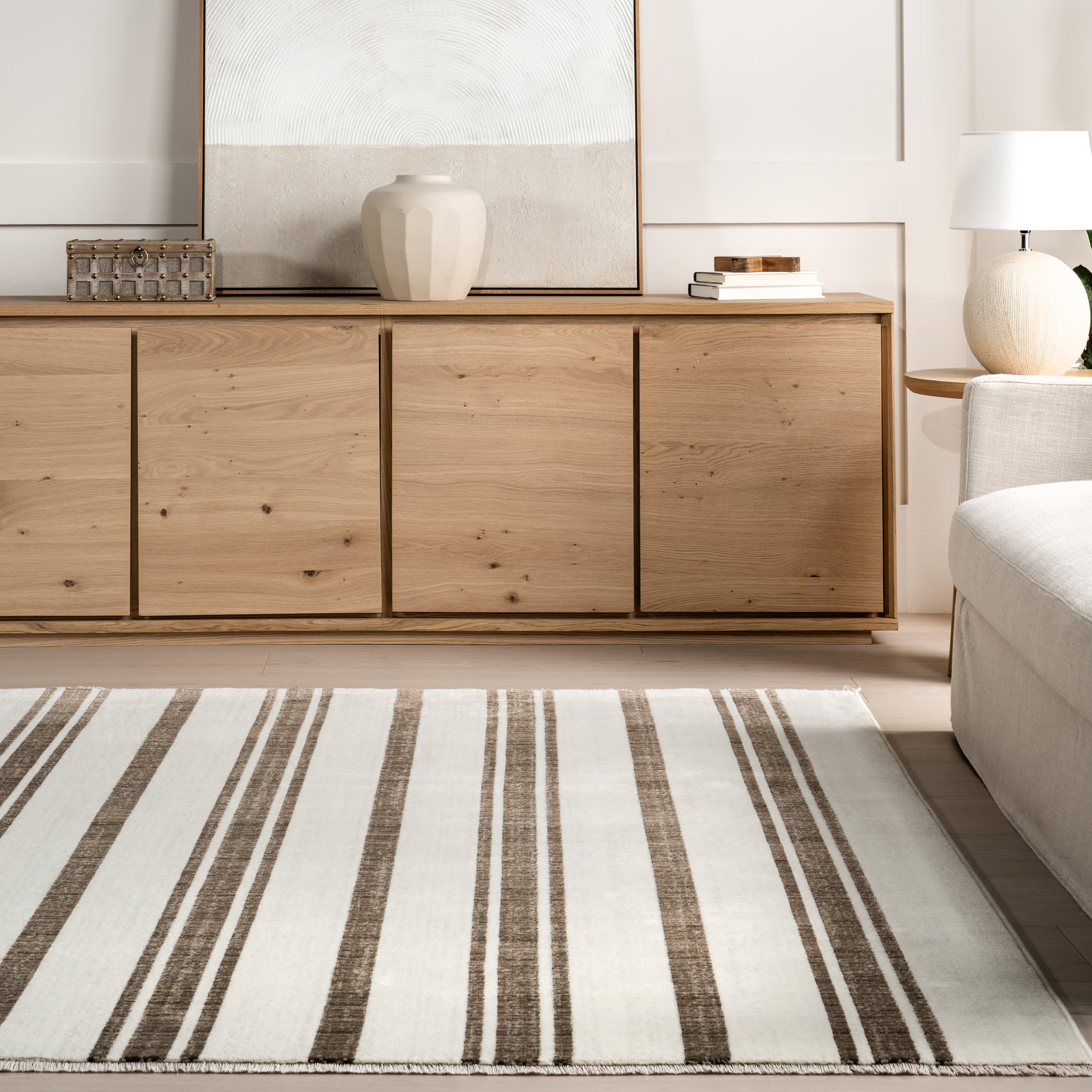 Laverne Striped Rug | Brown - Image 4