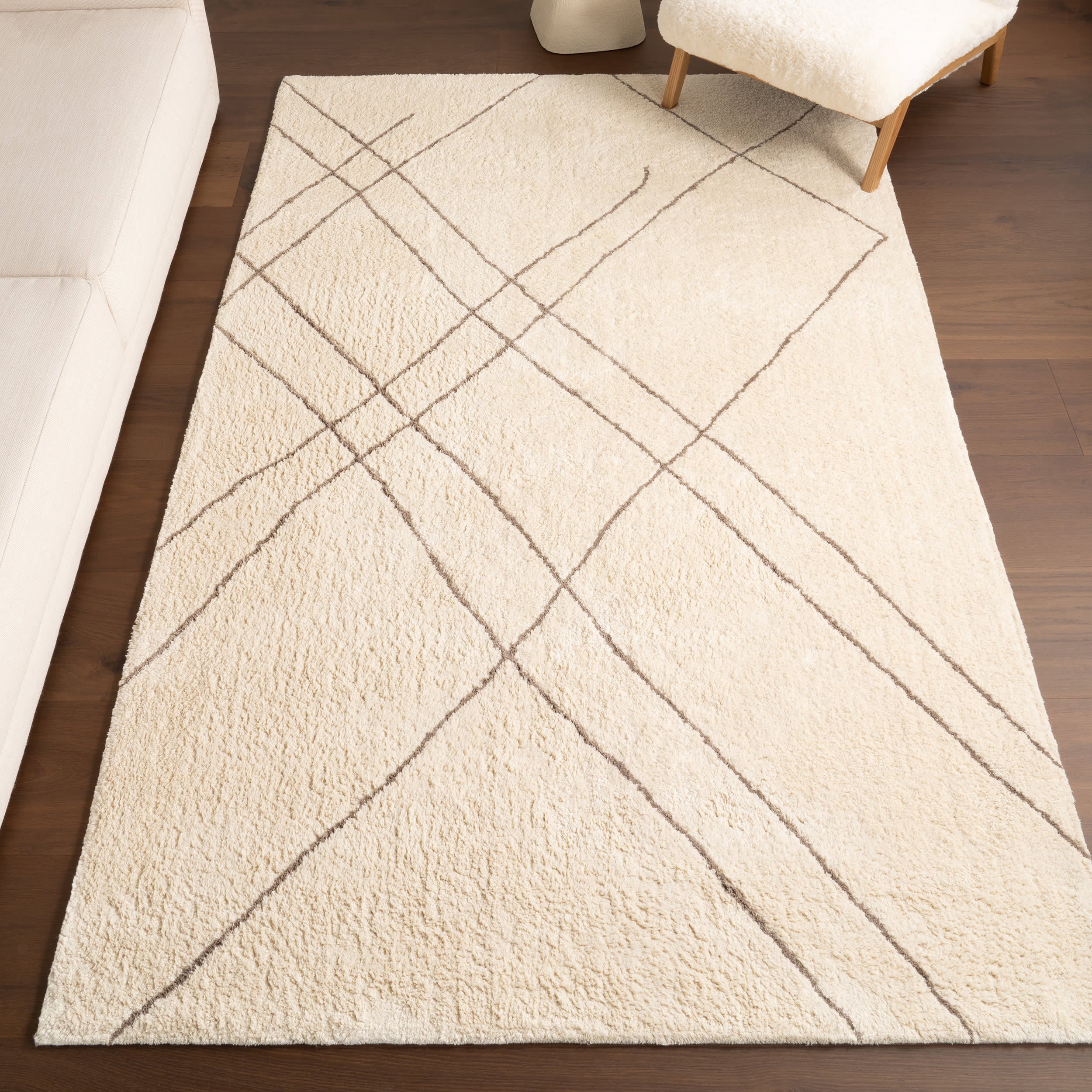 Lavinia Abstract Stripes Rug | Ivory - Image 2