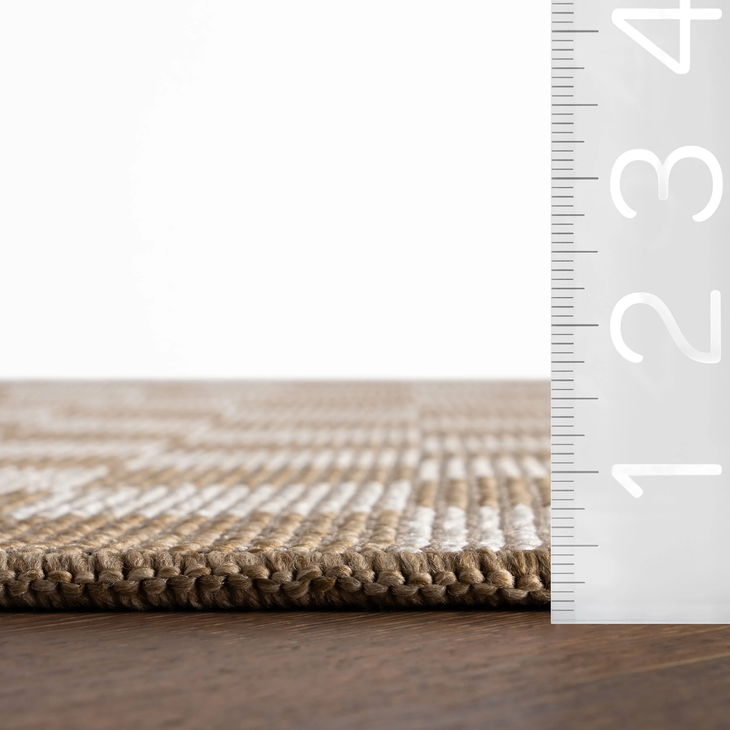 Layali Modern Checkered Indoor/Outdoor Rug | Ivory - Image 6