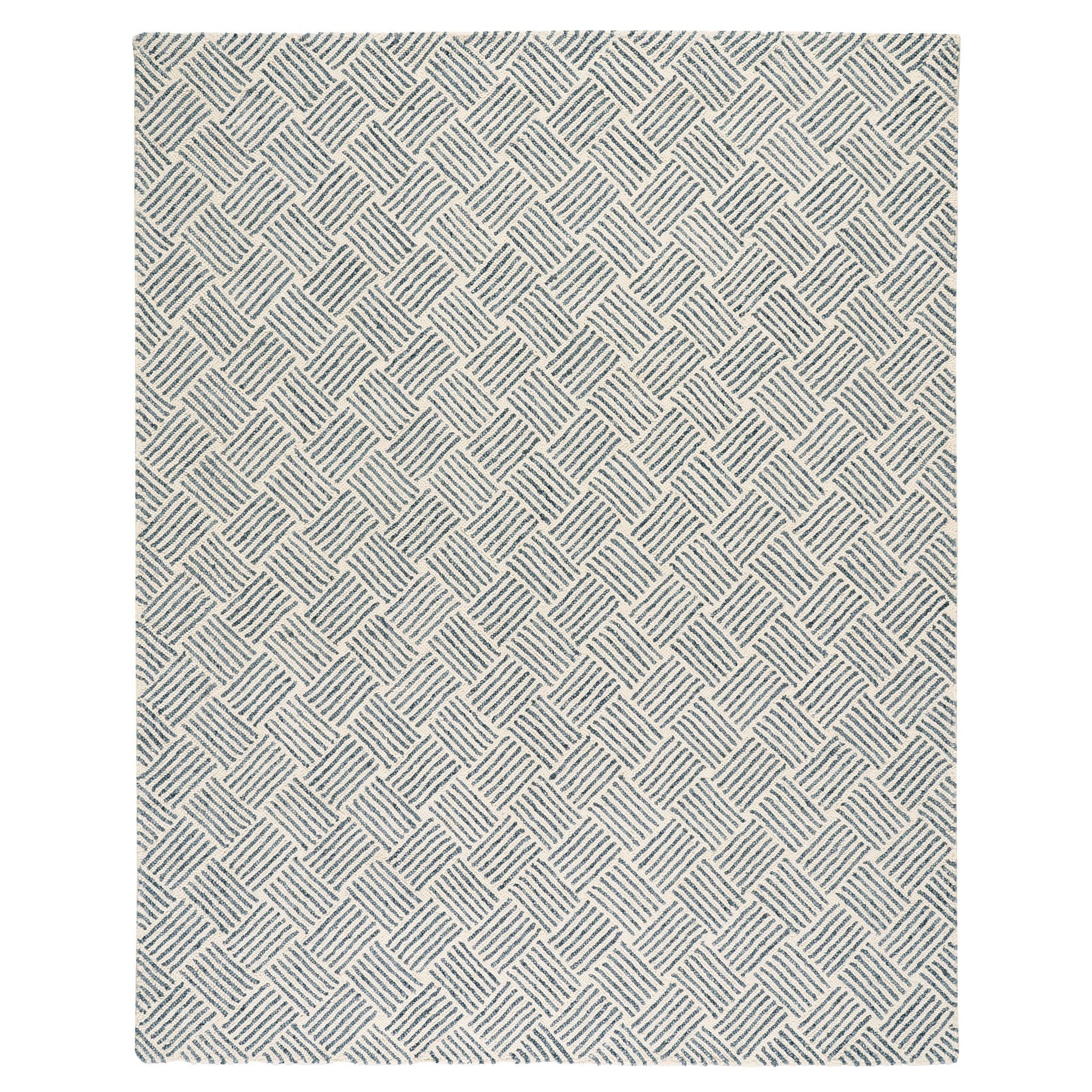Layers Hand Hooked Wool Rug | Indigo - Image 2
