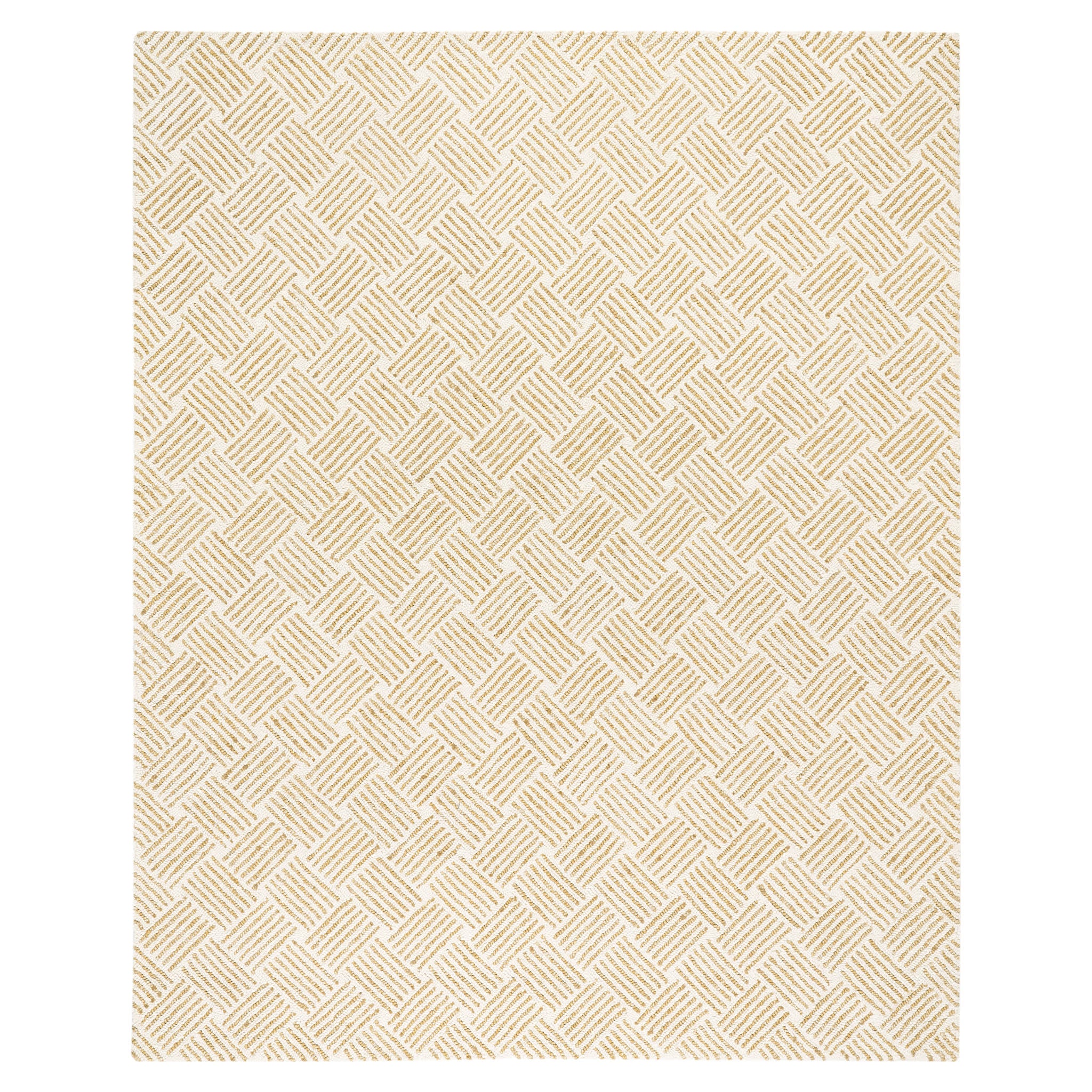 Layers Hand Hooked Wool Rug | Ochre - Image 2