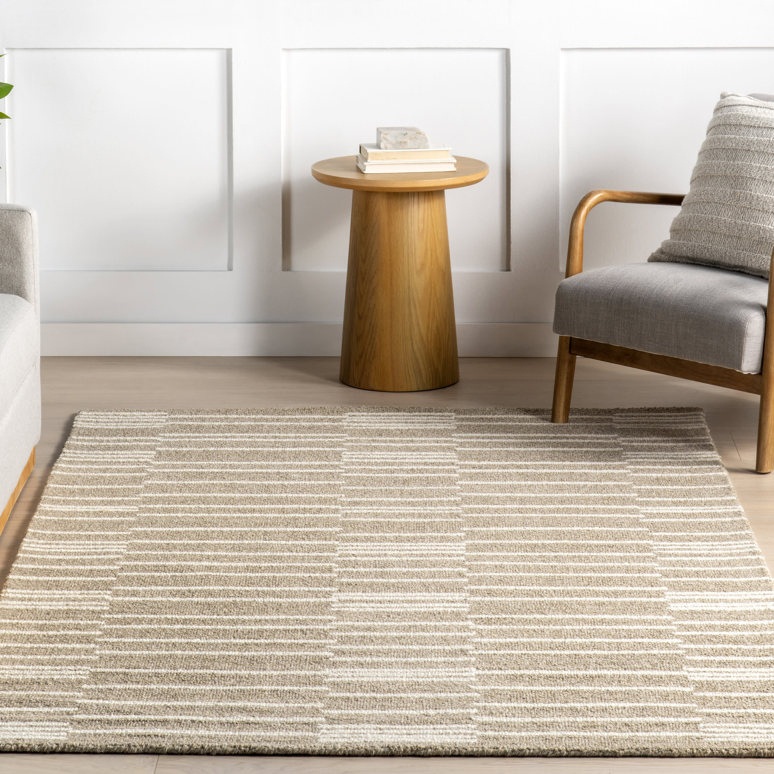 Laylah Striped Rug | Taupe - Image 5