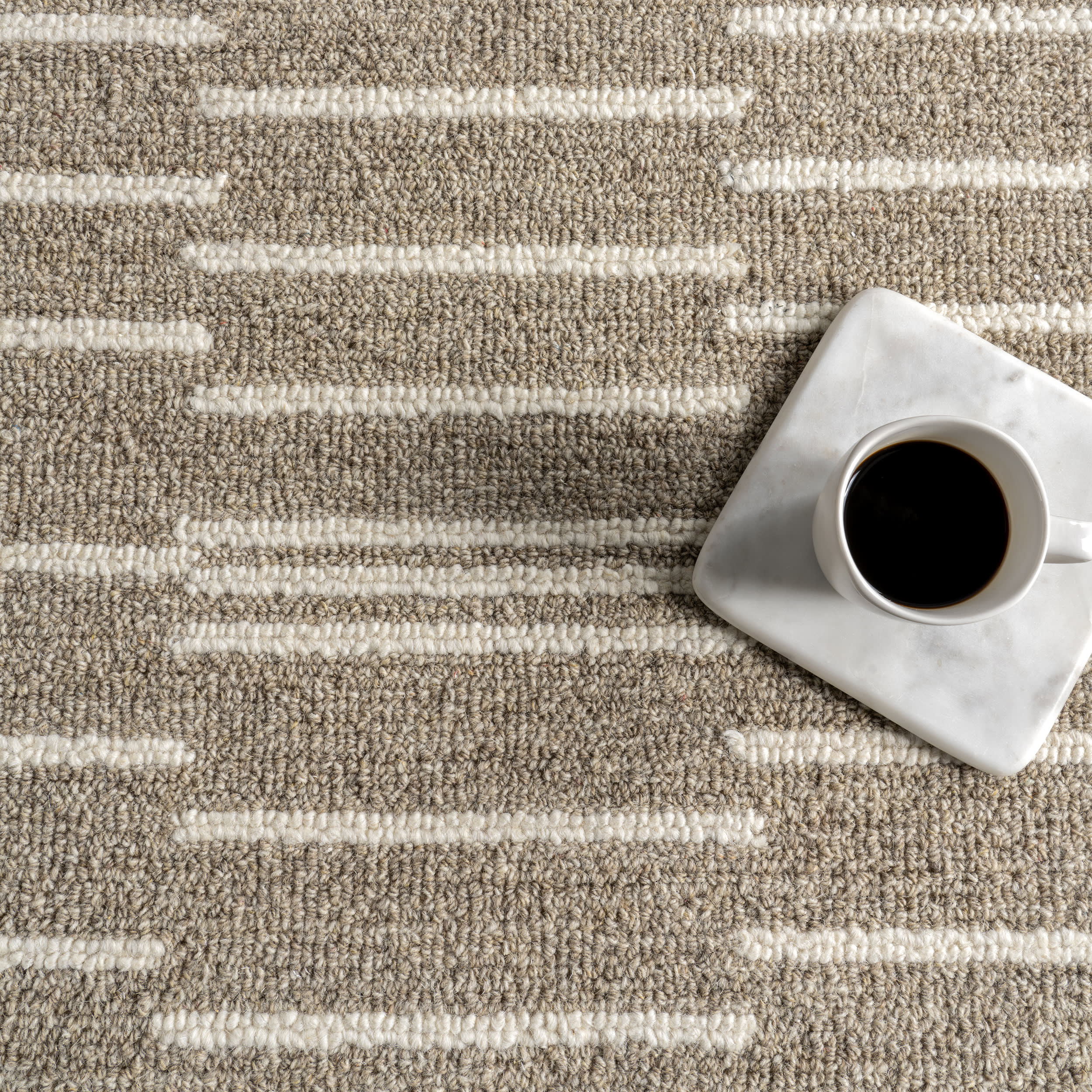 Laylah Striped Rug | Taupe - Image 8