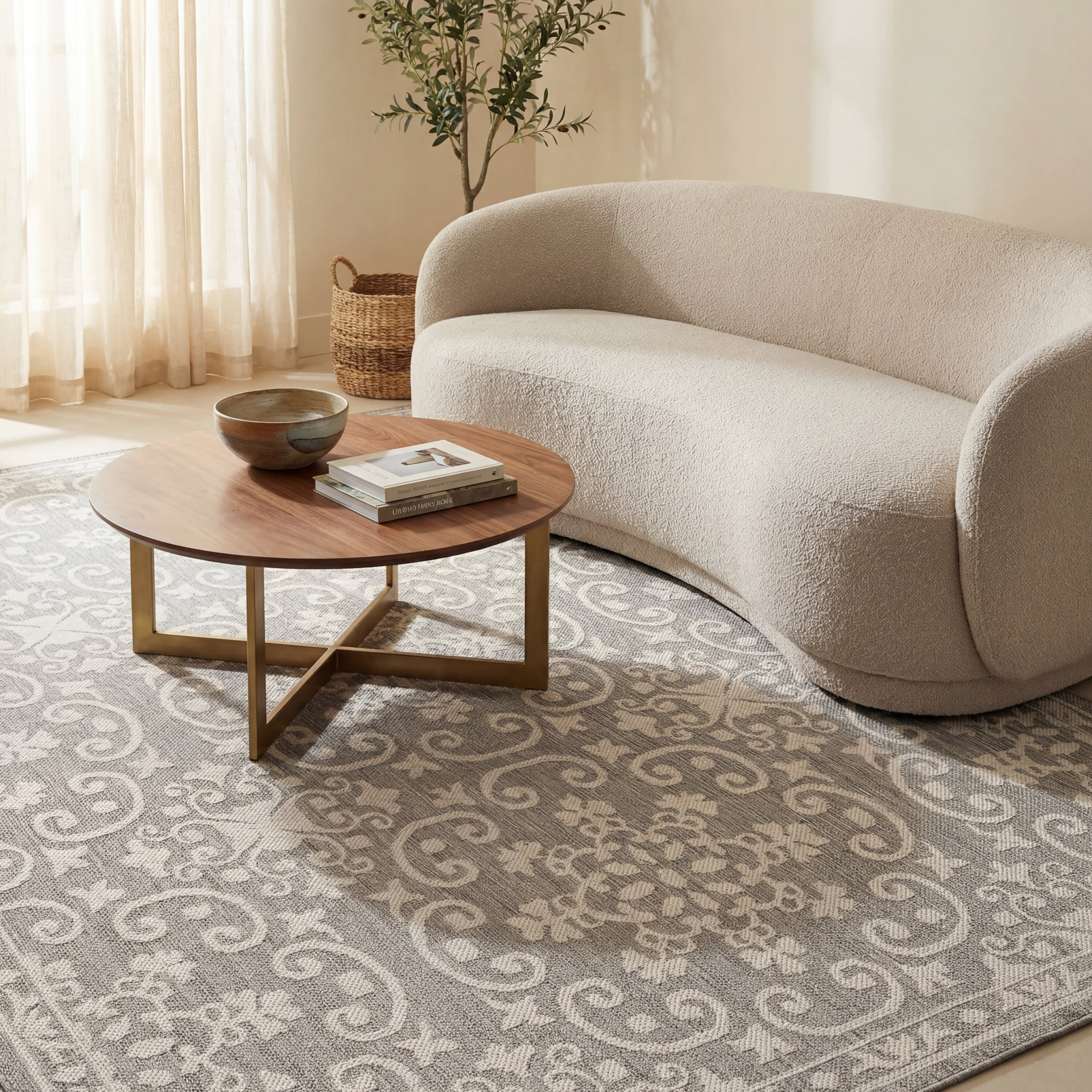 Laynea Traditional Paisley Indoor/Outdoor Rug | Grey - Image 5