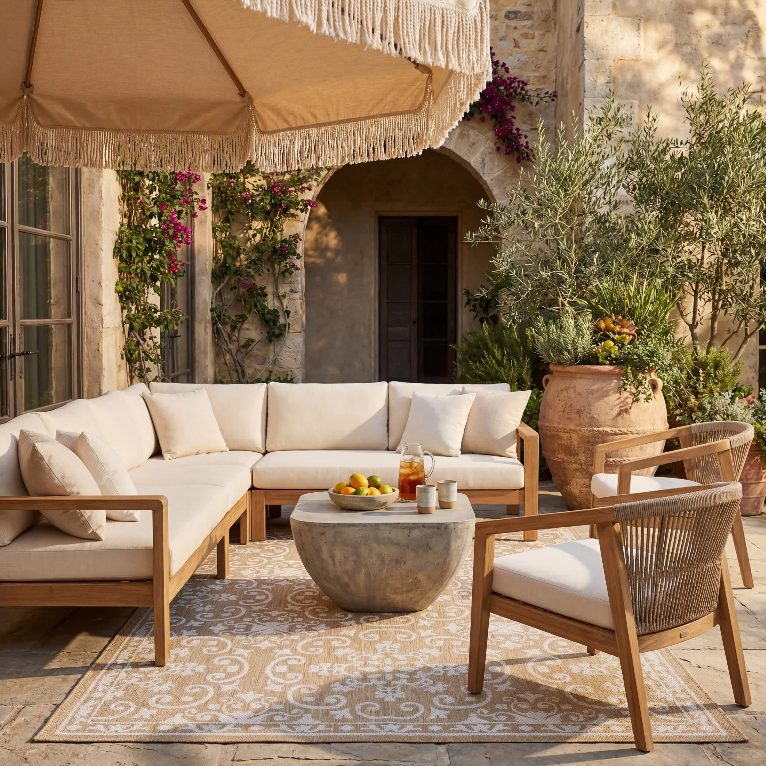 Laynea Traditional Paisley Indoor/Outdoor Rug | Tan - Image 2
