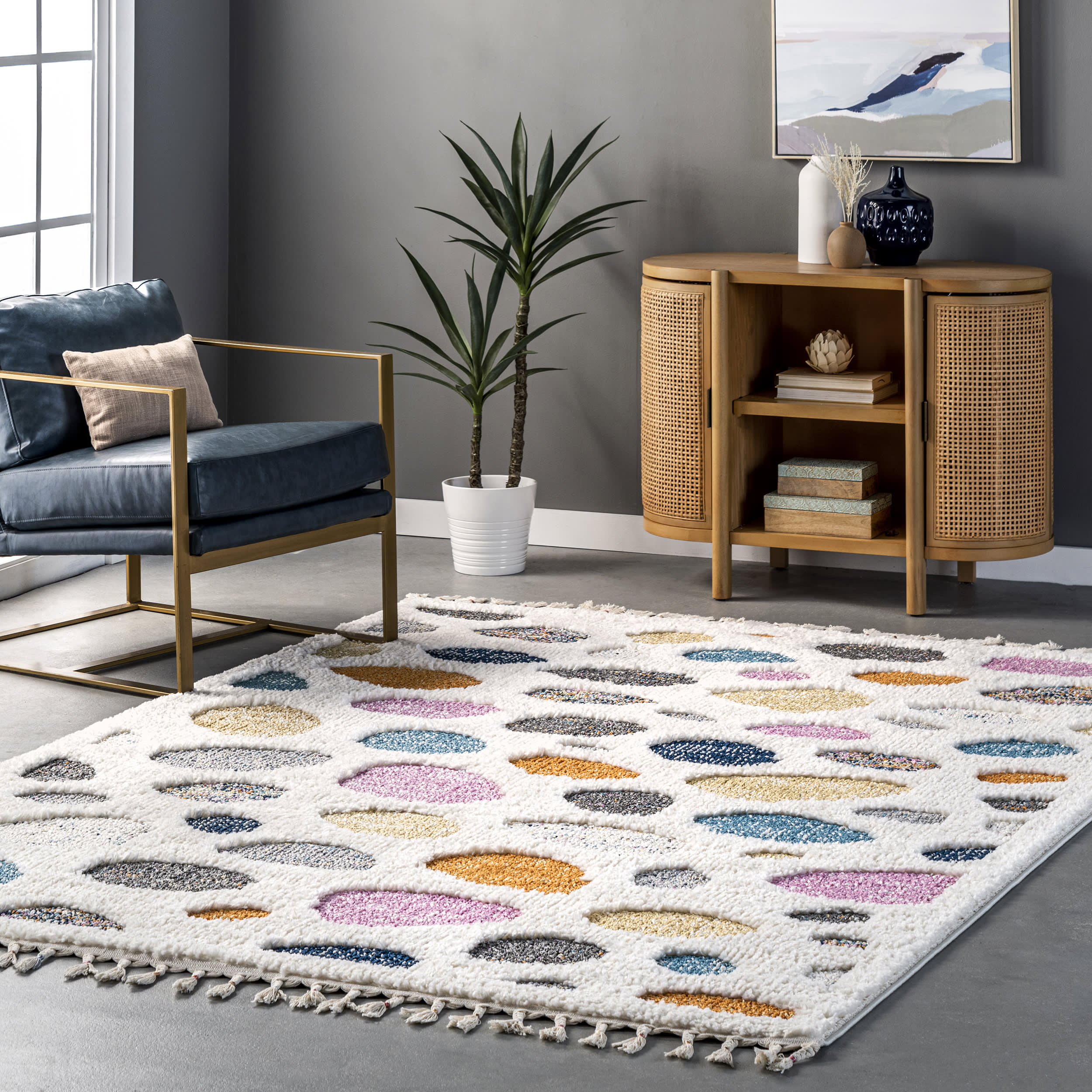 Leah Pebble Shag Rug | Ivory - Image 2