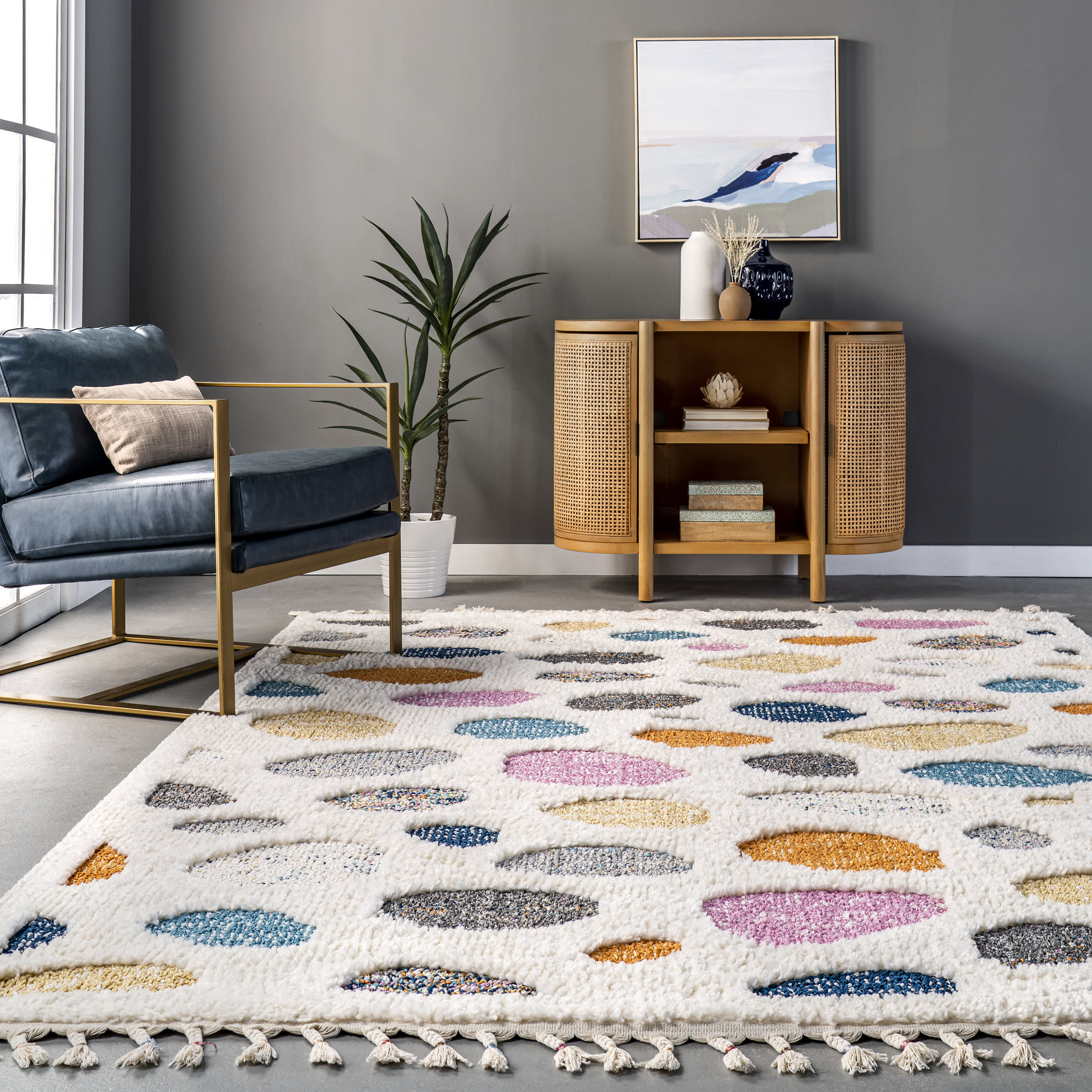 Leah Pebble Shag Rug | Ivory - Image 4
