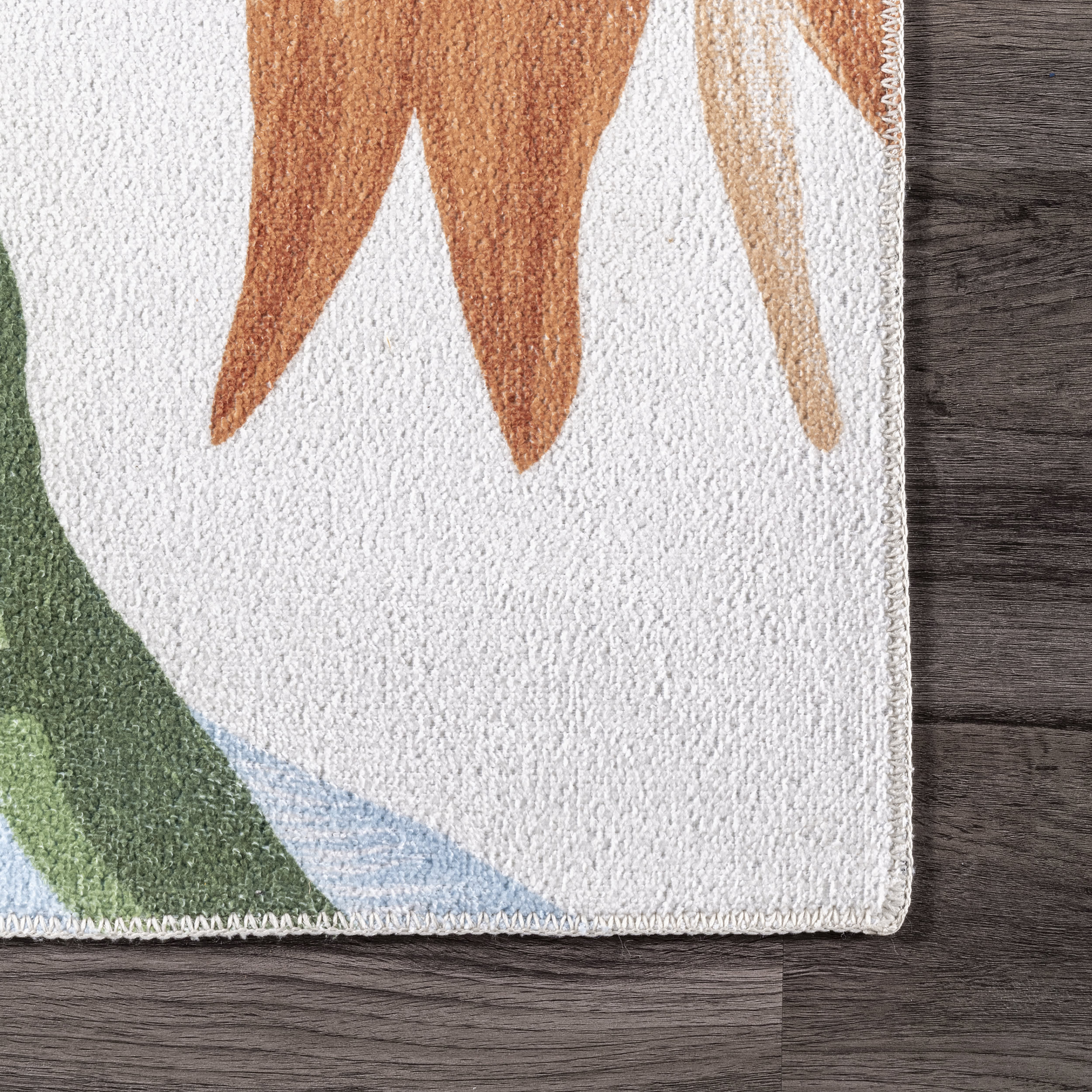 Leaves Washable Rug | Forest Green - Image 3