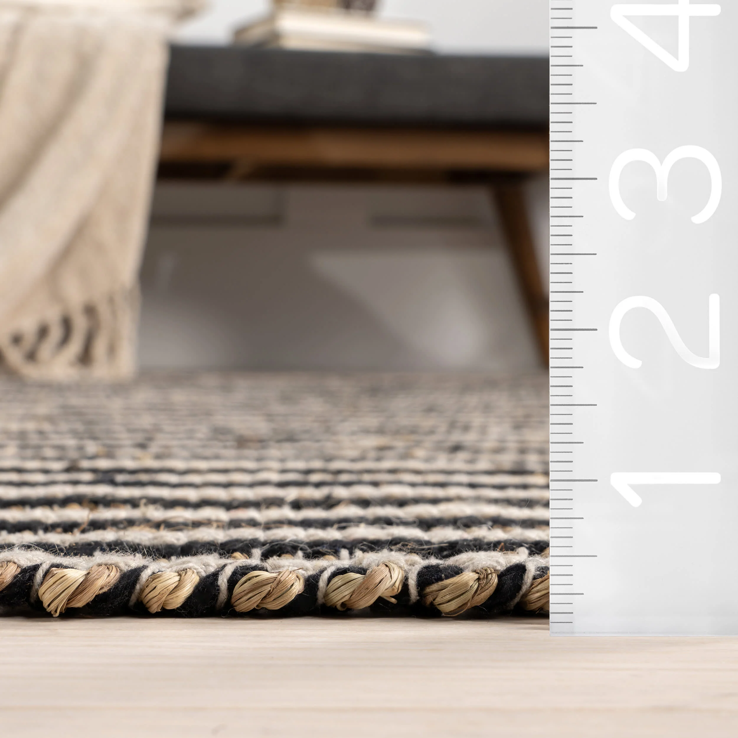 Lelia Striped Jute-Blend Rug | Ivory - Image 5