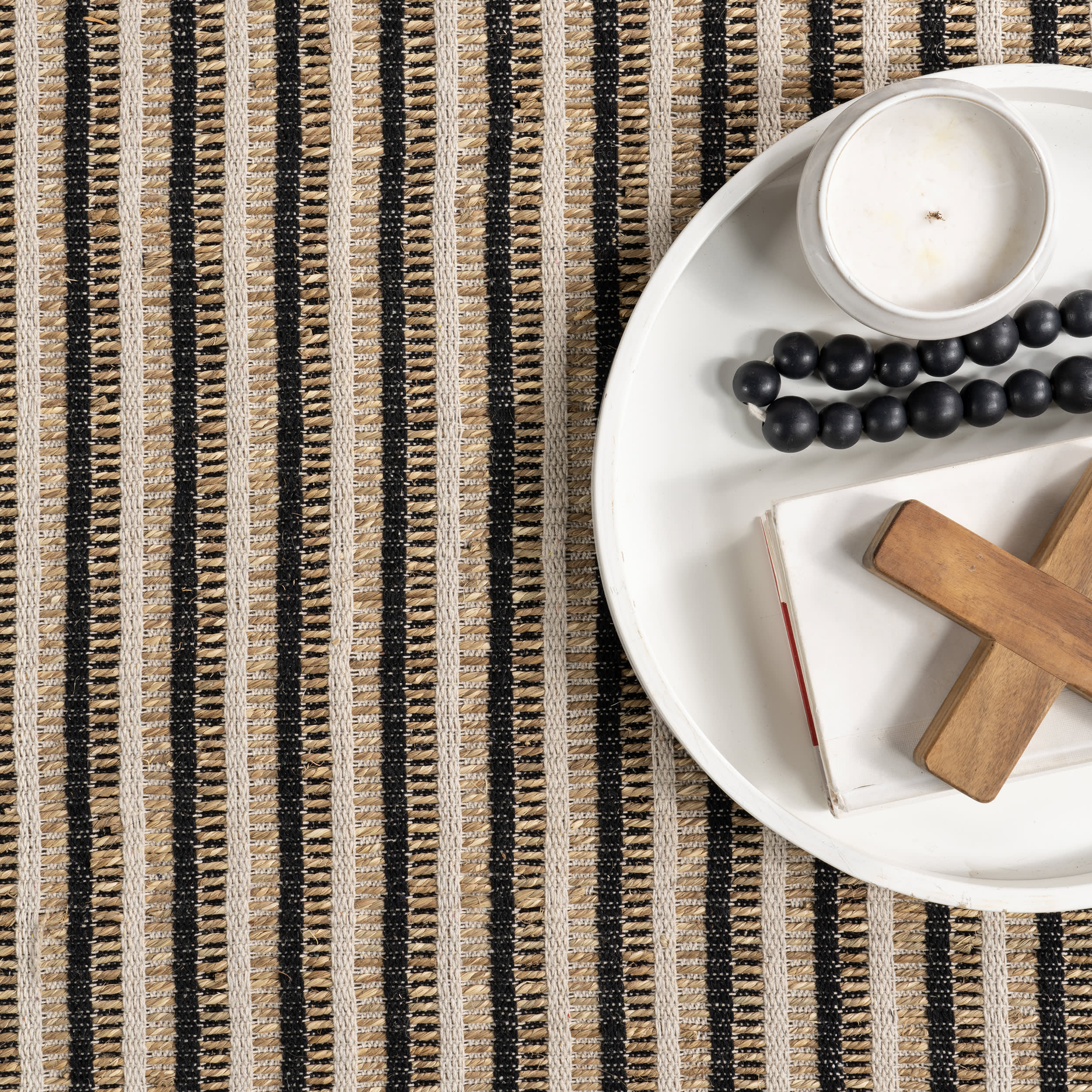 Lelia Striped Jute-Blend Rug | Ivory - Image 7
